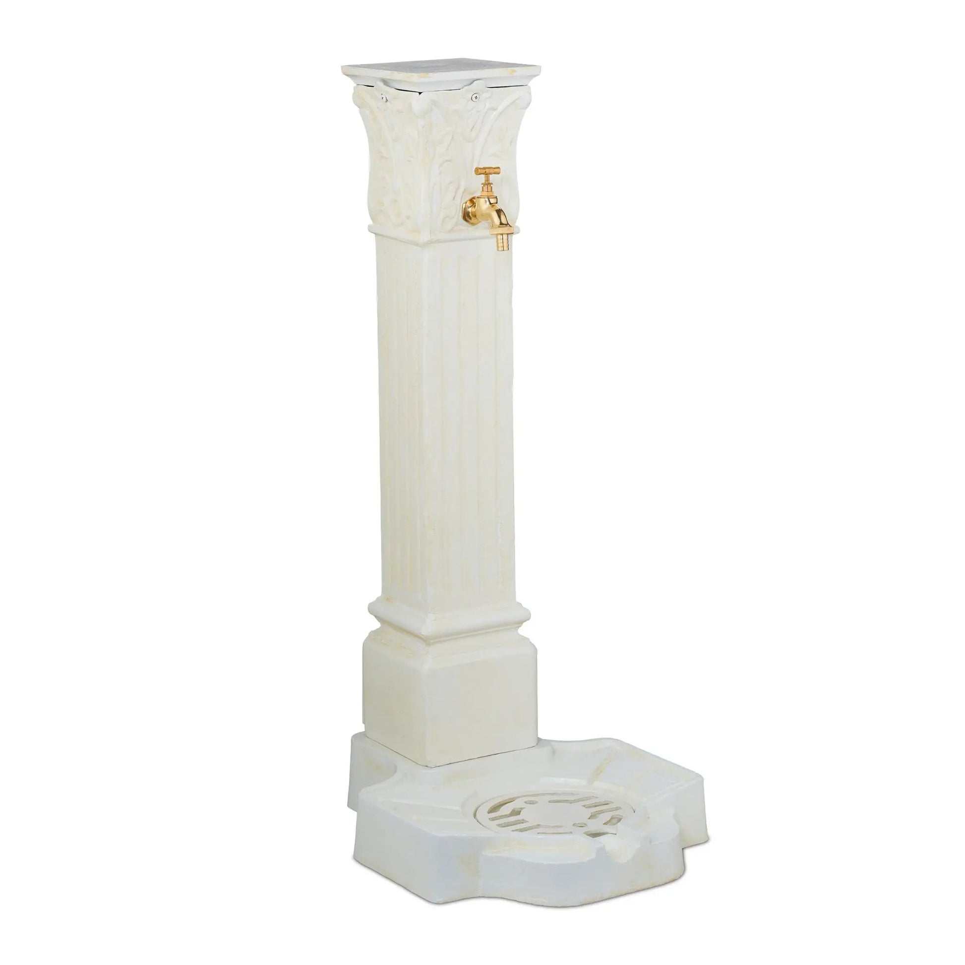 Standbrunnen antik 93cm Creme-Gold von Relaxdays