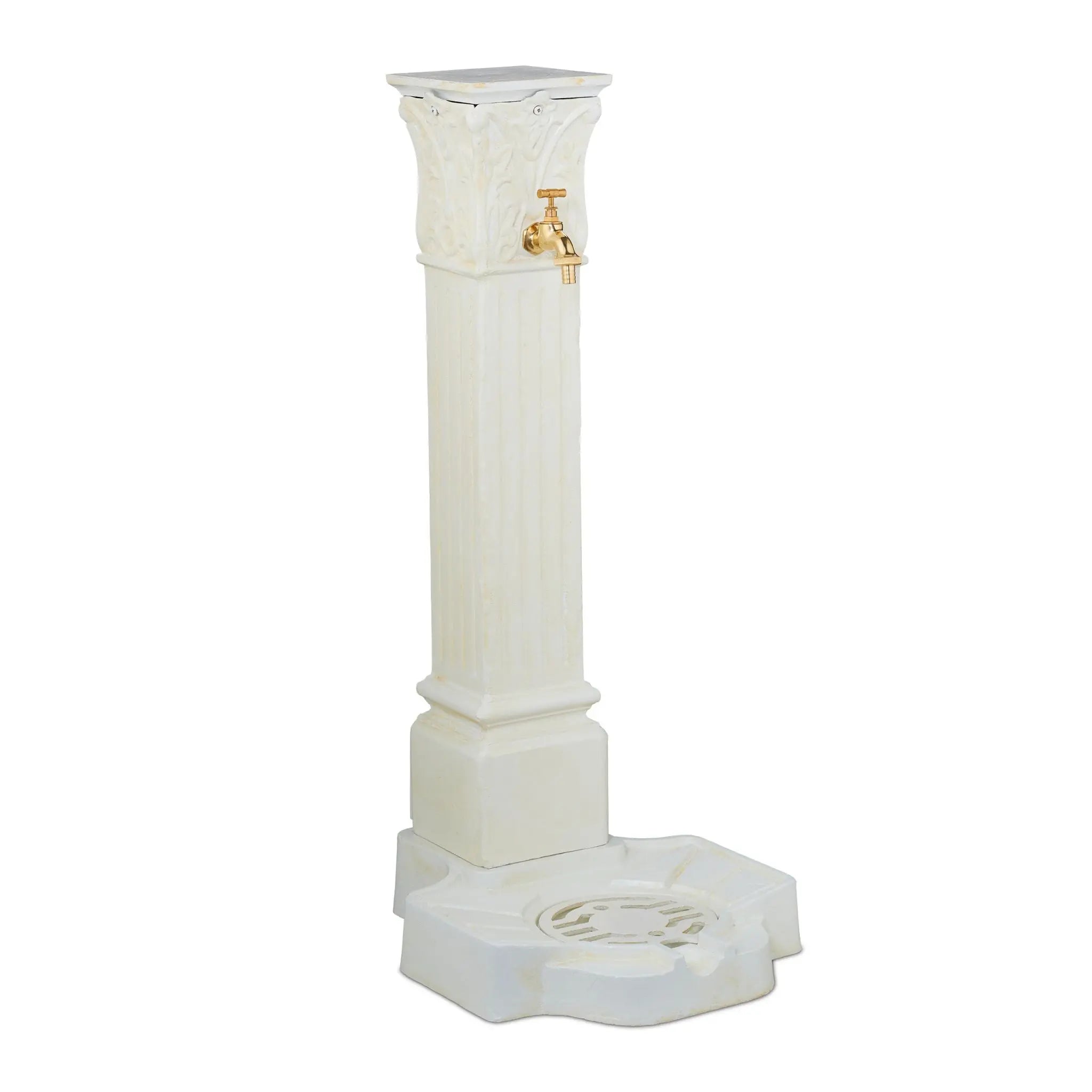 Standbrunnen antik 93cm Creme-Gold von Relaxdays