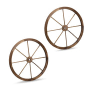 Wagenrad Holz 75cm 2er-Set Braun von Relaxdays