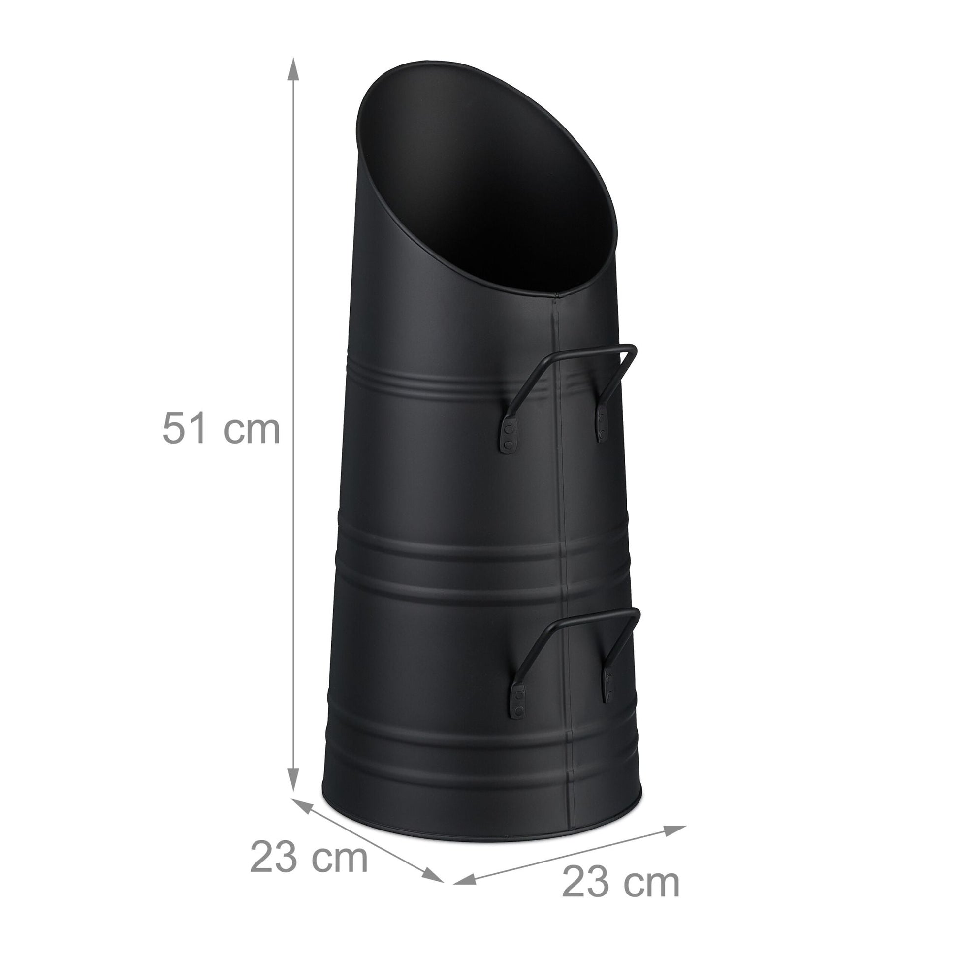 Kohlenschütte 9L Schwarz von Relaxdays