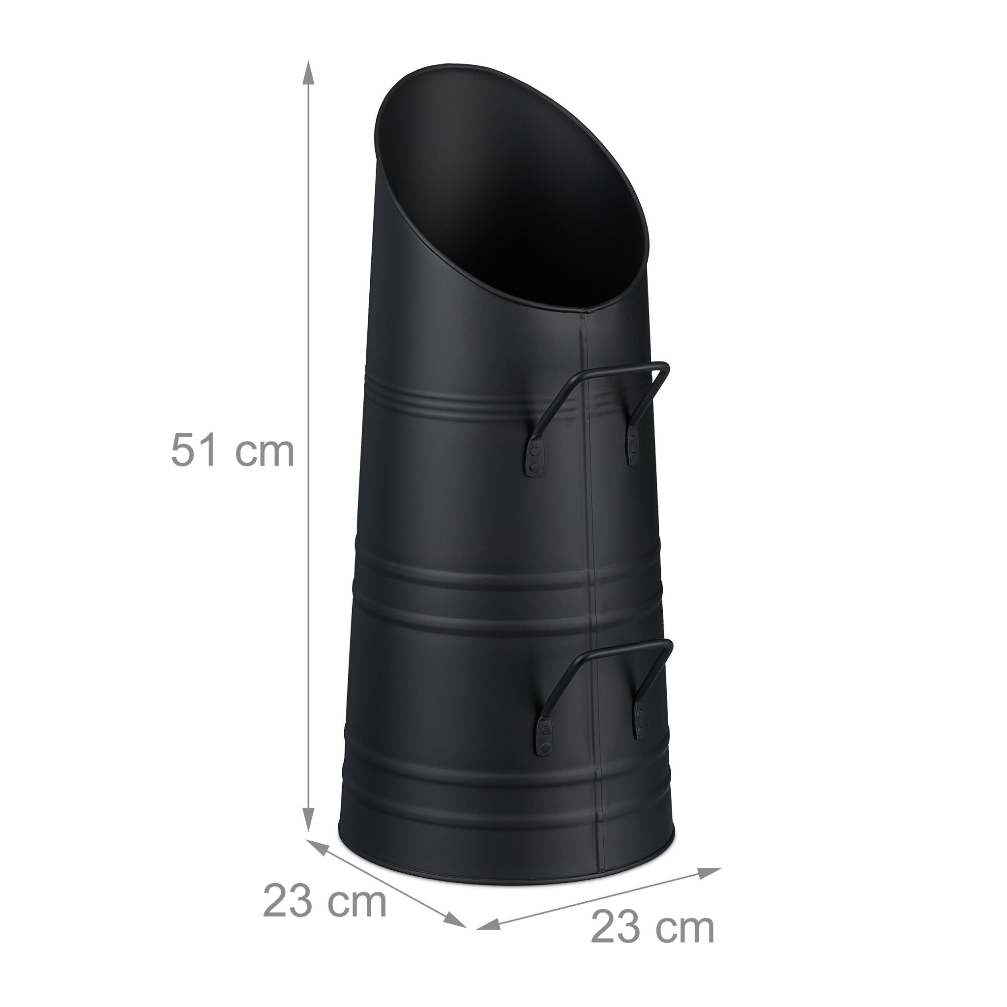 Kohlenschütte 9L Schwarz von Relaxdays