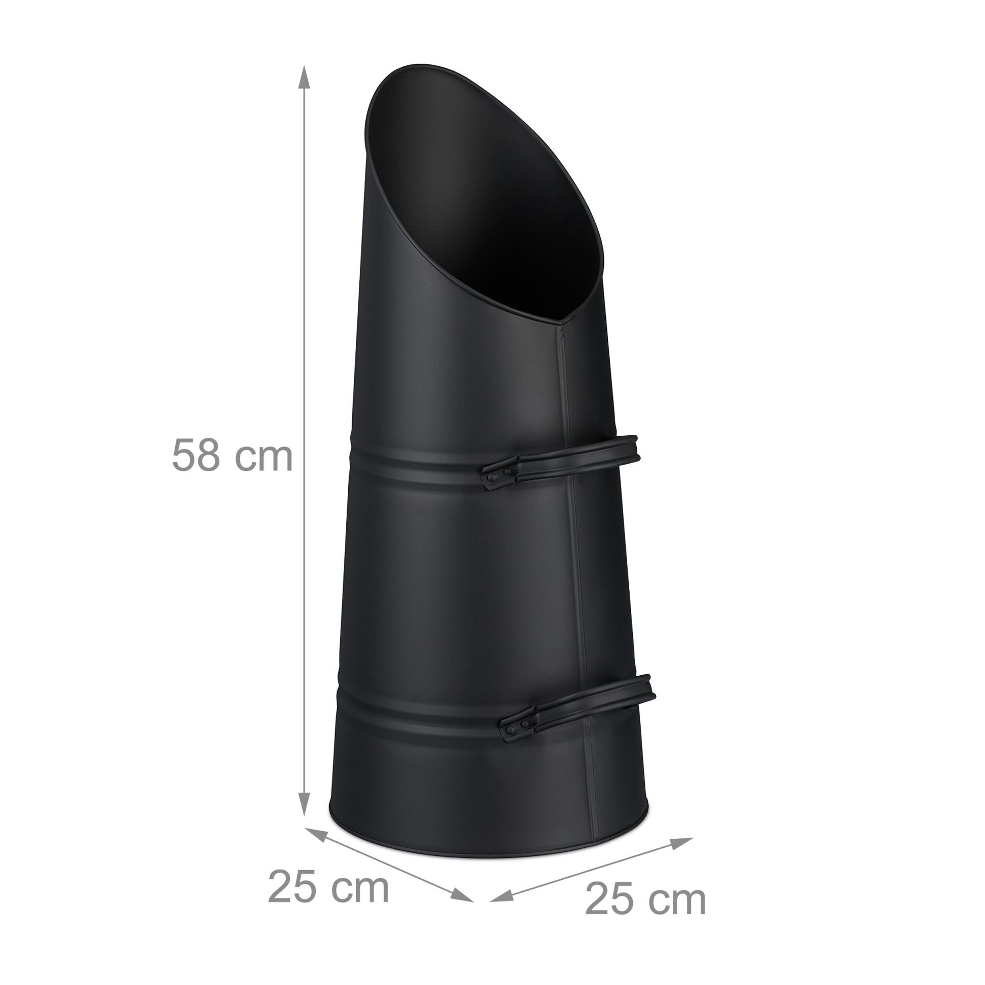 Kohlenschütte 16L Schwarz von Relaxdays