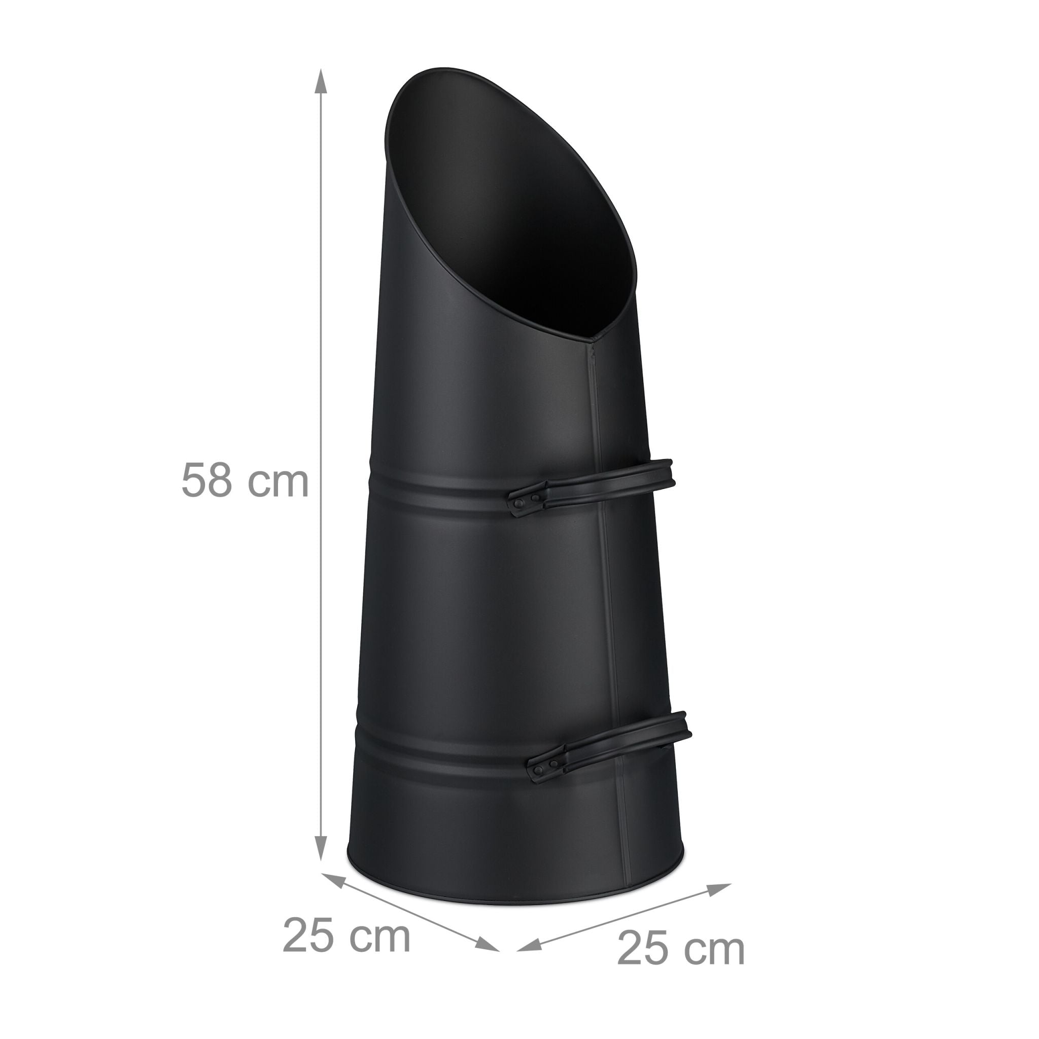 Kohlenschütte 16L Schwarz von Relaxdays