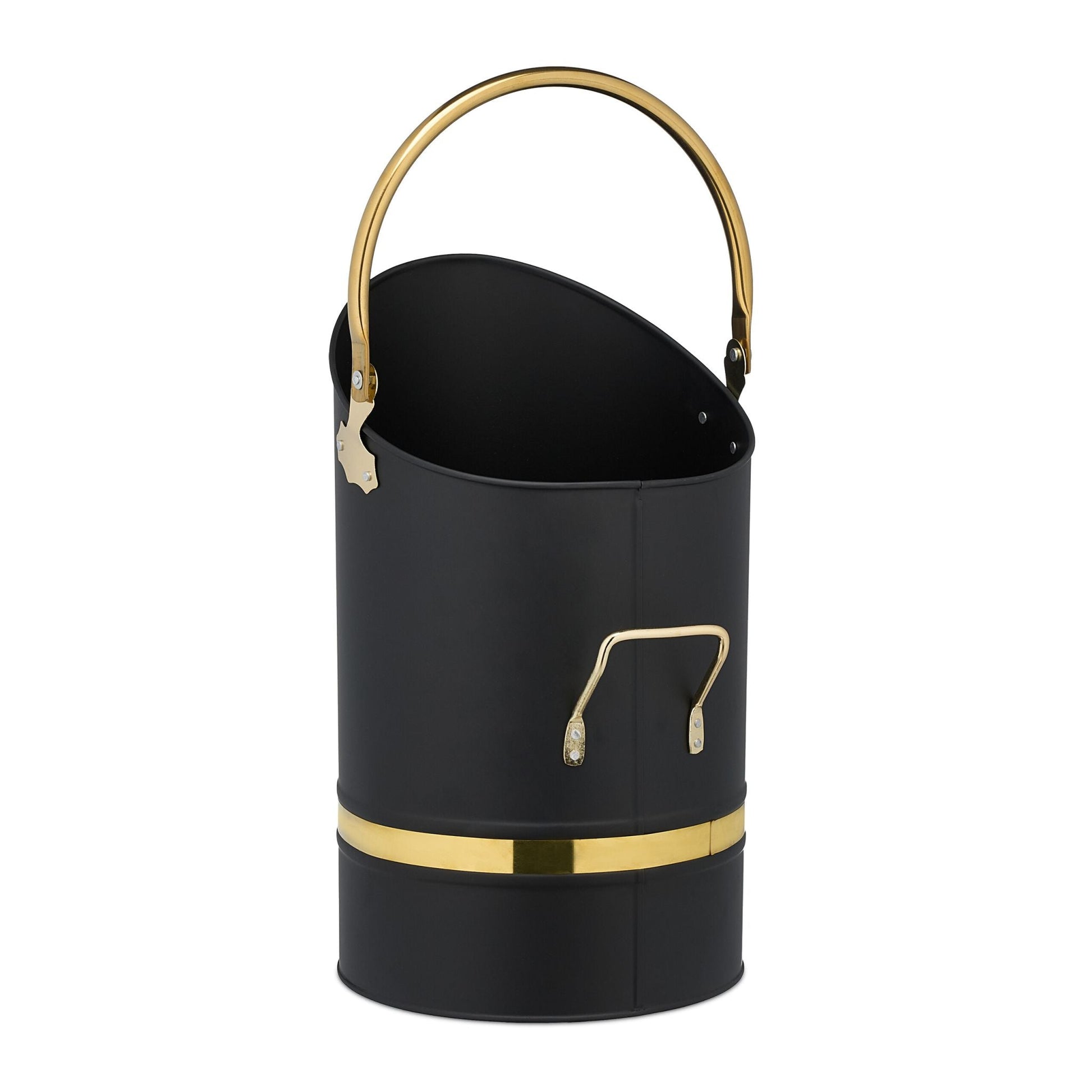 Kohlenschütte 12L Gold-Schwarz von Relaxdays