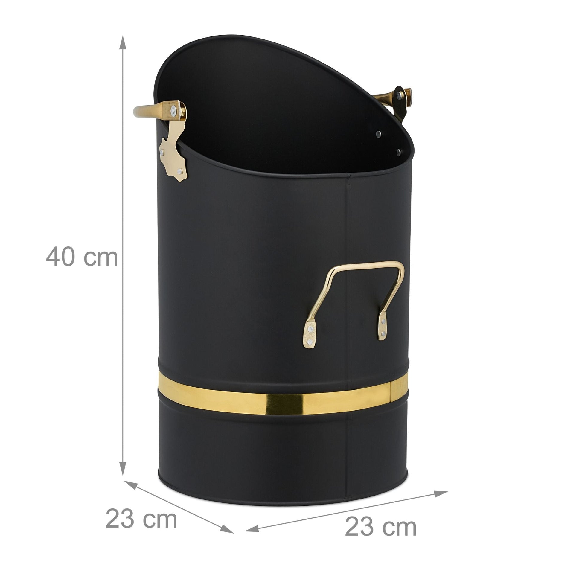 Kohlenschütte 12L Gold-Schwarz von Relaxdays