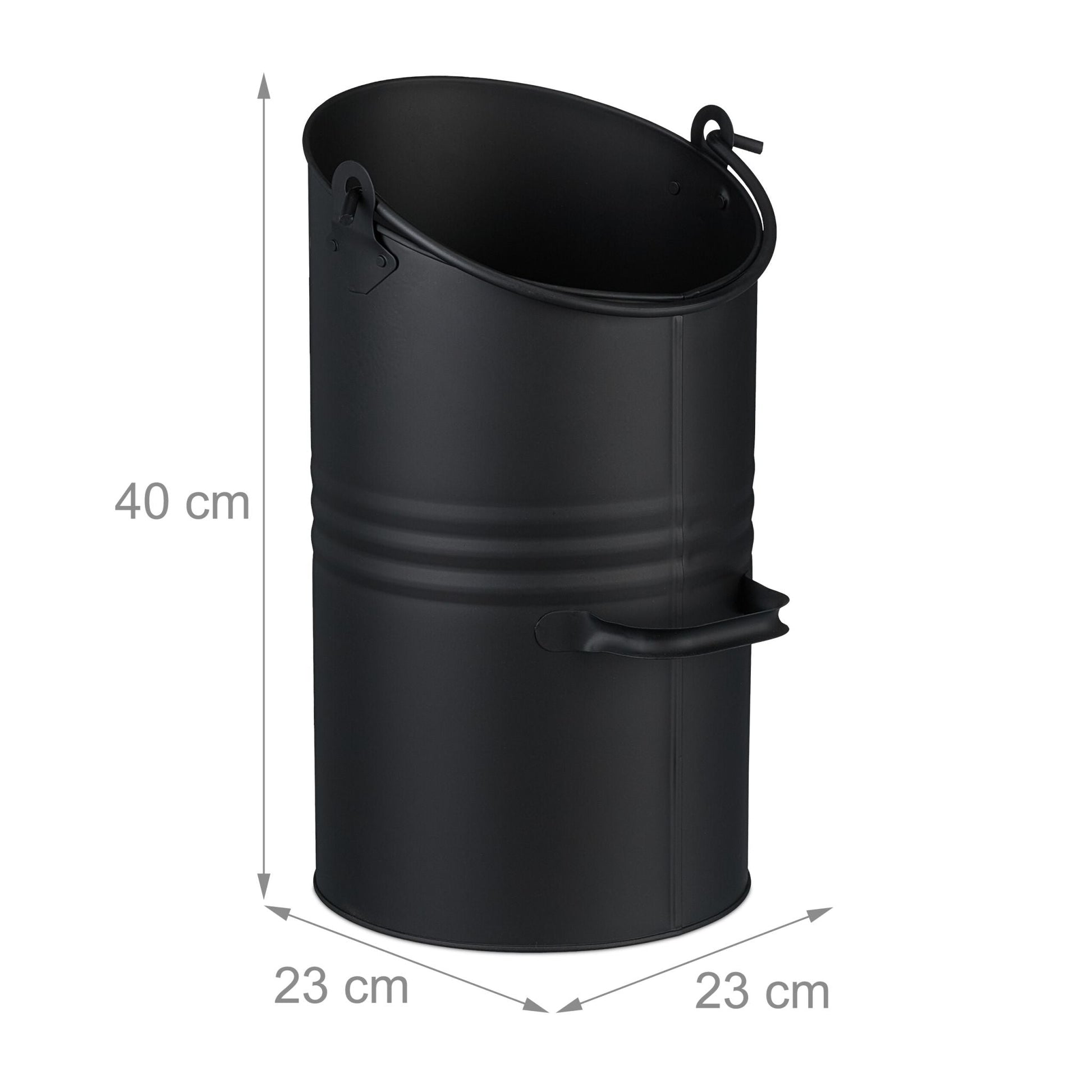 Kohlenschütte 12L Schwarz von Relaxdays