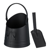 Kohleneimer mit Schaufel 6,5L Schwarz von Relaxdays