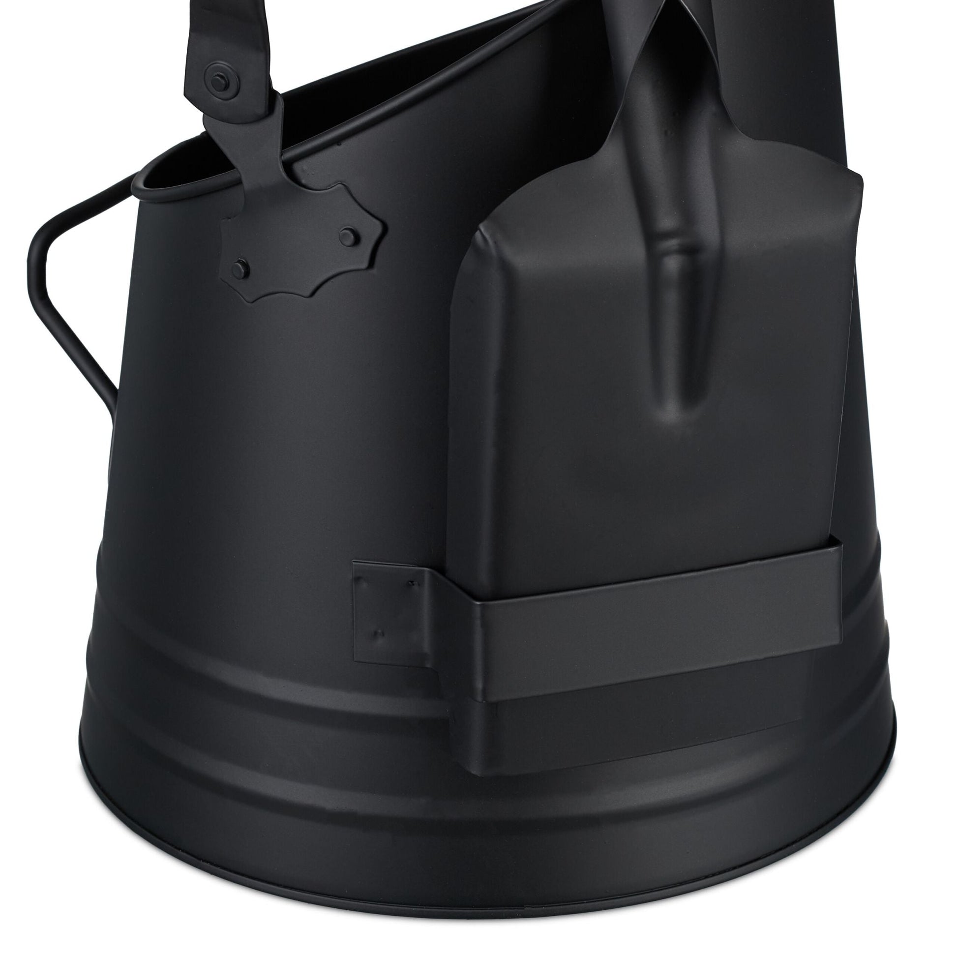 Kohleneimer mit Schaufel 6,5L Schwarz von Relaxdays