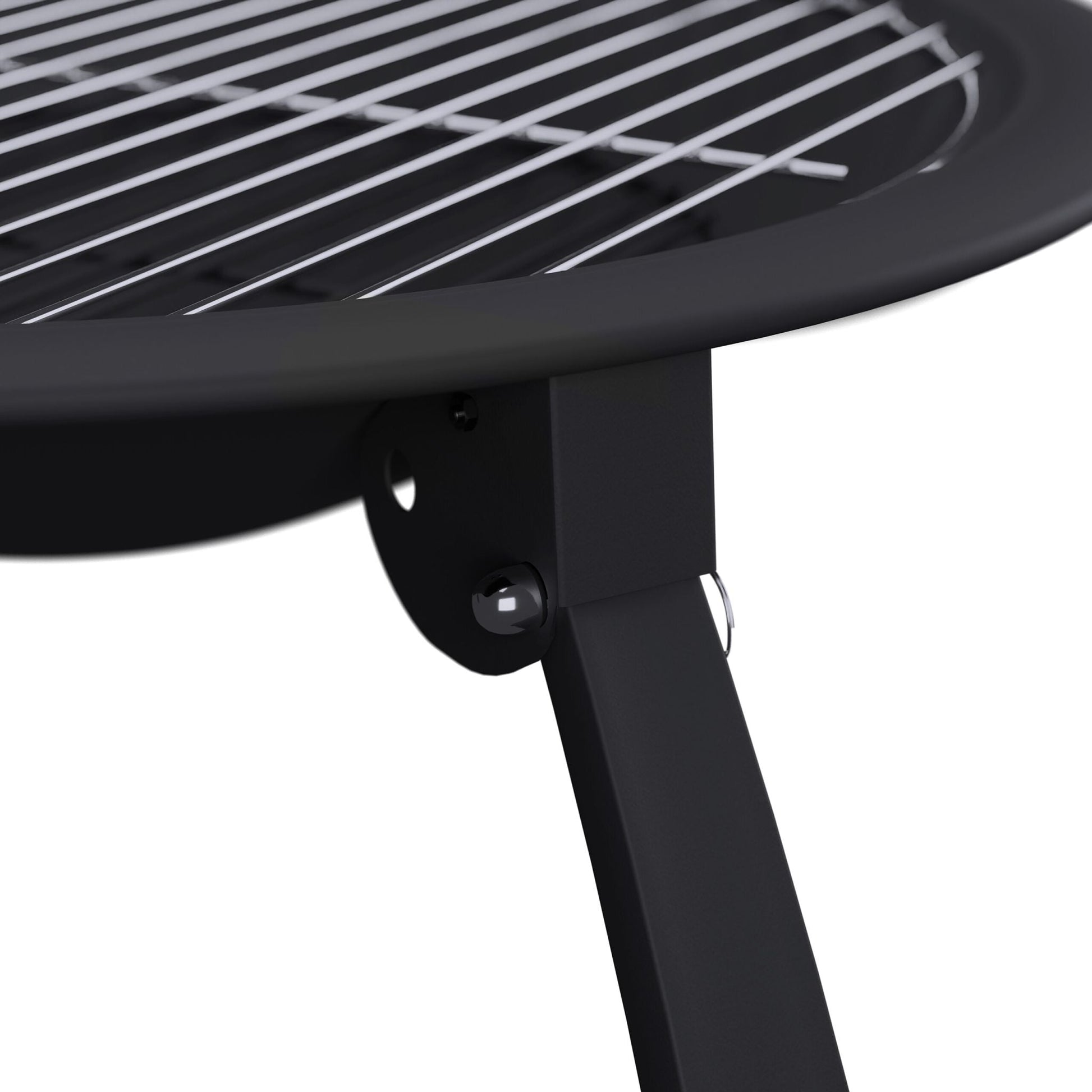 Feuerschale mit Grillrost Schwarz-Silber von Relaxdays