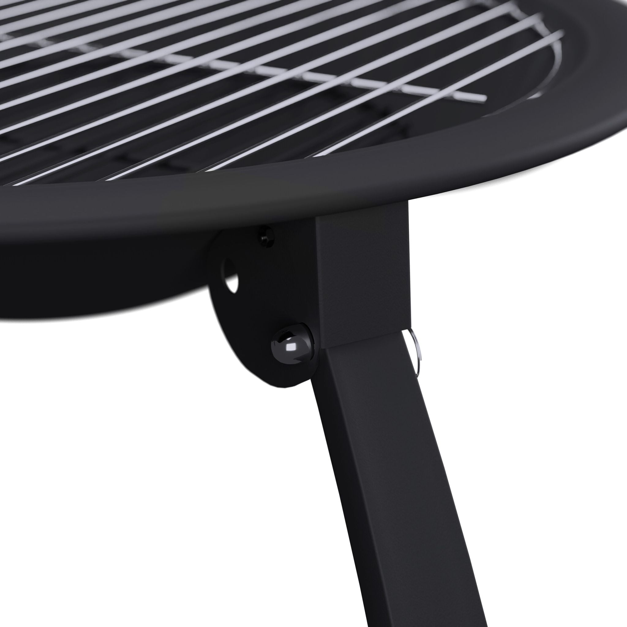 Feuerschale mit Grillrost Schwarz-Silber von Relaxdays