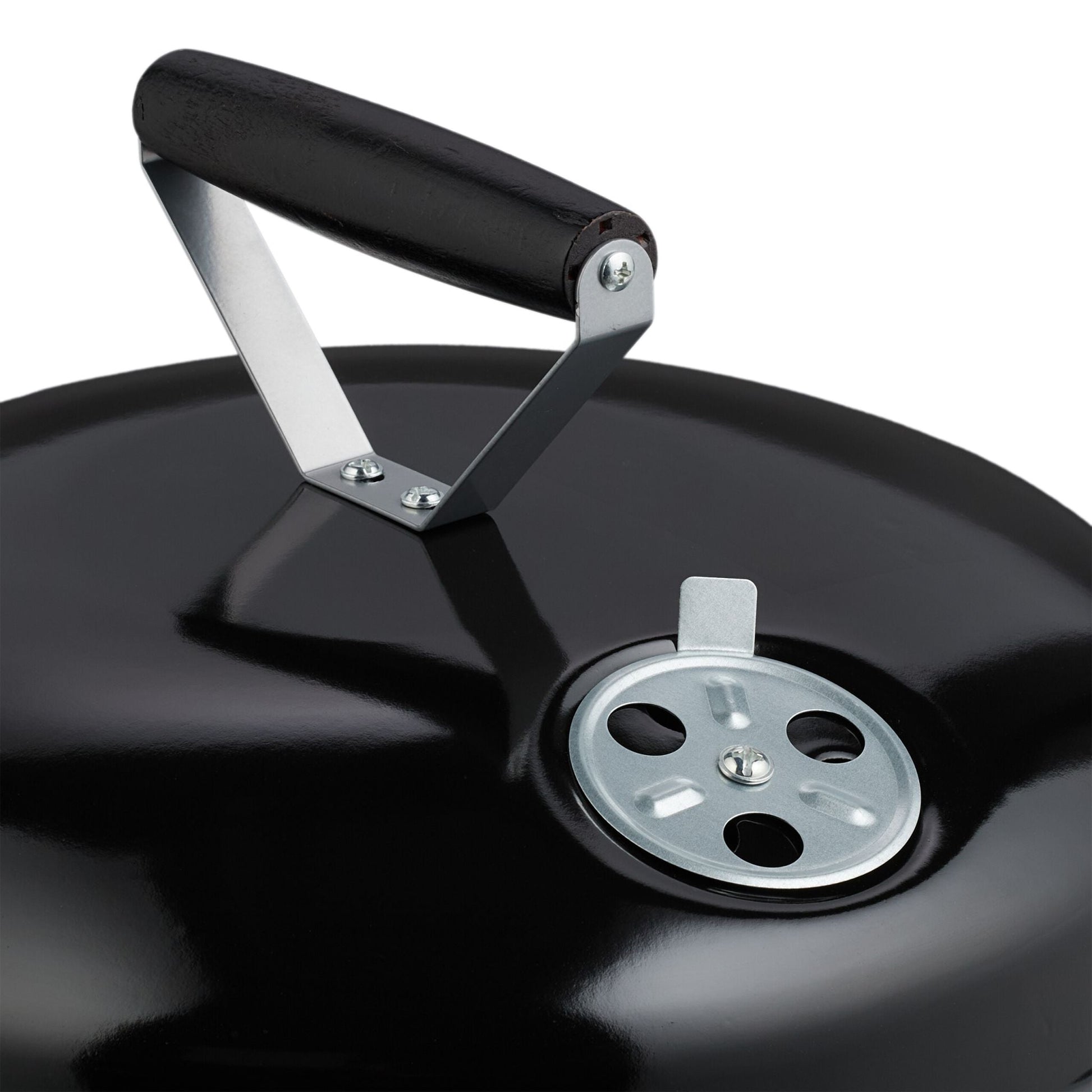 Kugelgrill tragbar Ø 37cm mit Grillzange Schwarz-Silber von Relaxdays