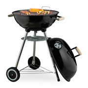 Fahrbarer Kugelgrill Schwarz-Silber von Relaxdays