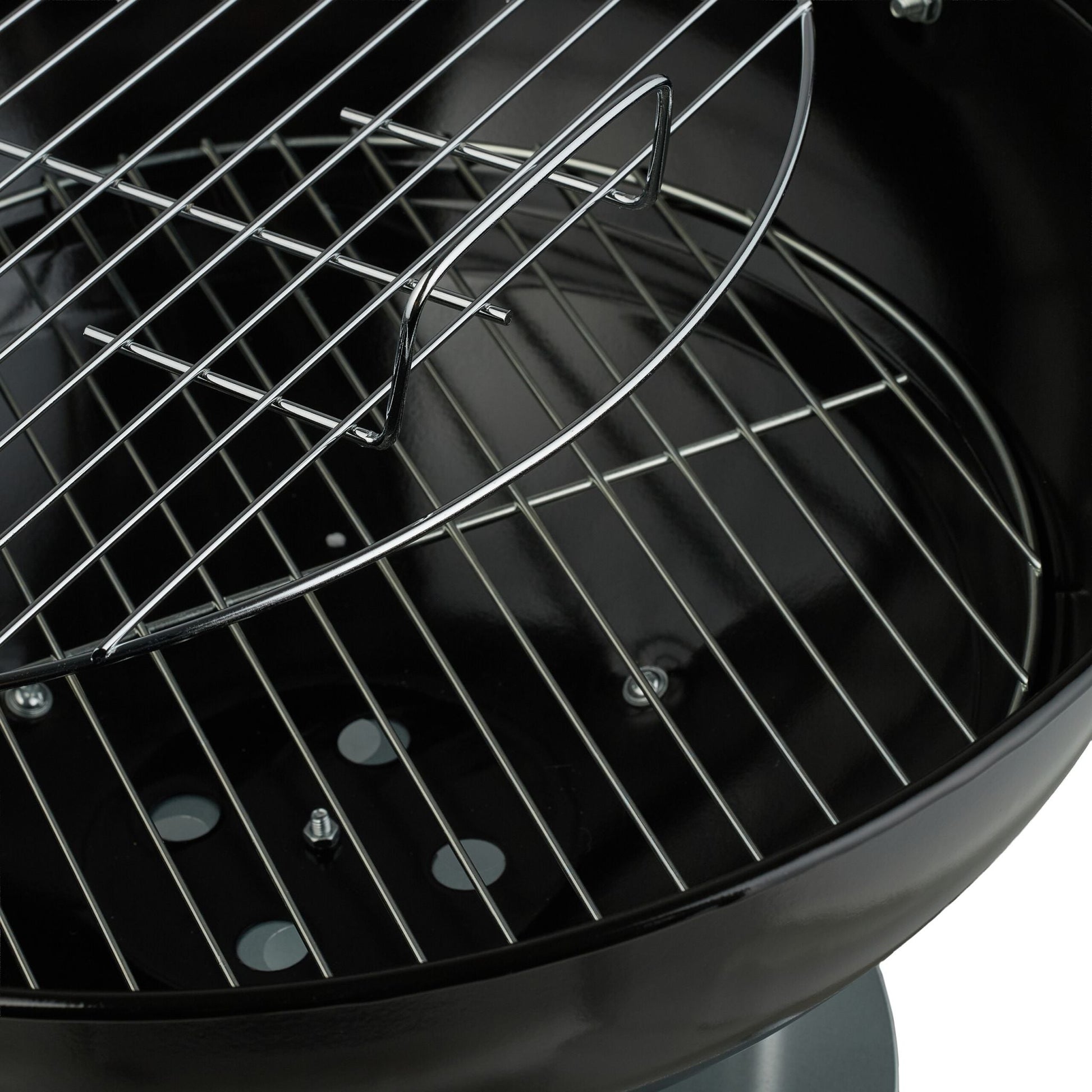 Fahrbarer Kugelgrill Schwarz-Silber von Relaxdays