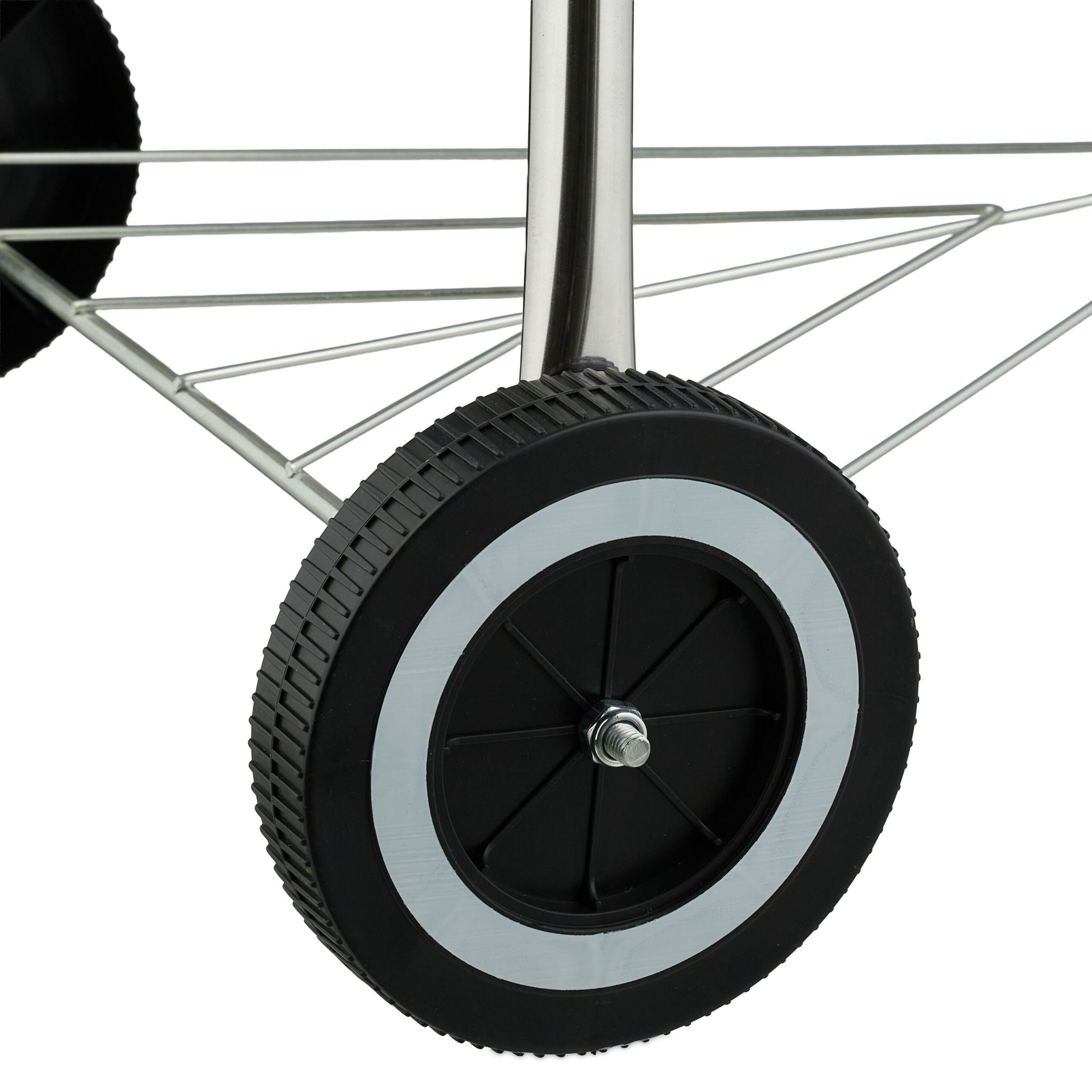 Fahrbarer Kugelgrill Schwarz-Silber von Relaxdays