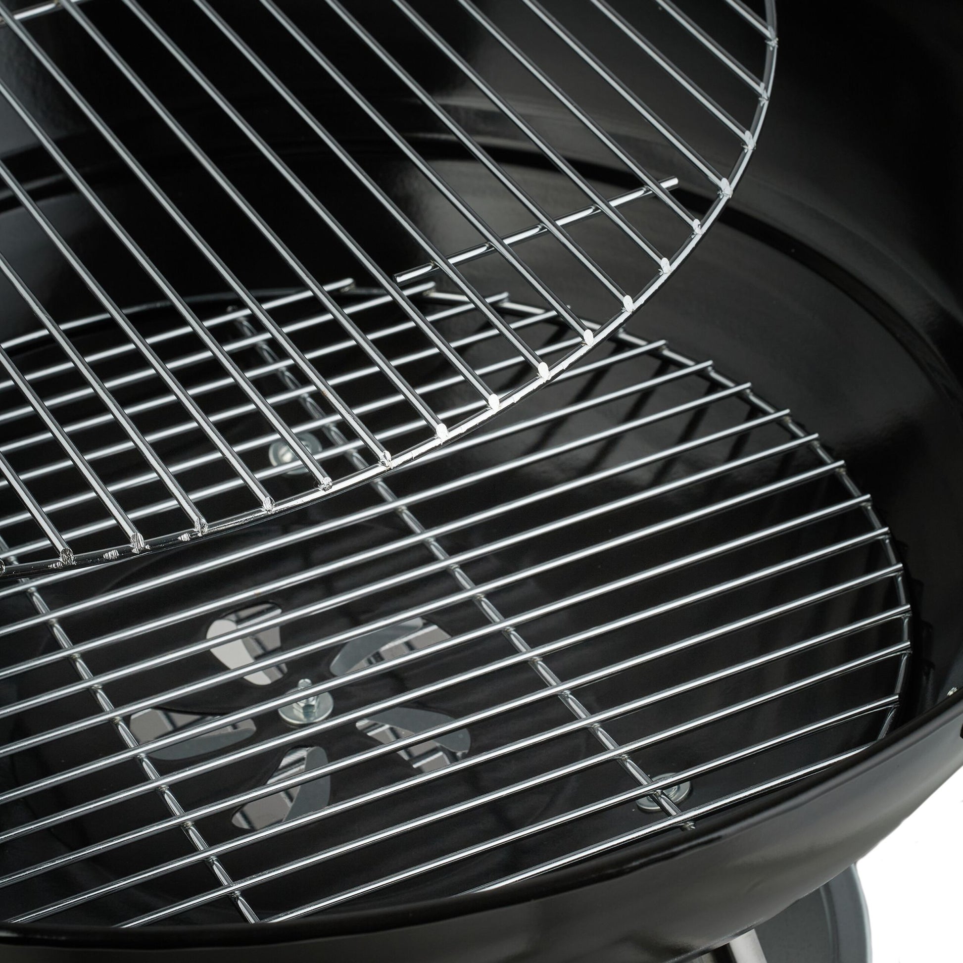 Fahrbarer Kugelgrill Schwarz-Silber von Relaxdays