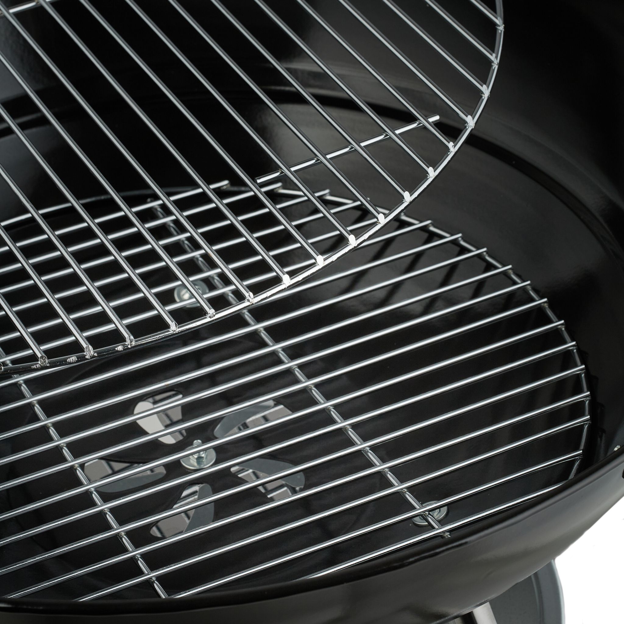 Fahrbarer Kugelgrill Schwarz-Silber von Relaxdays