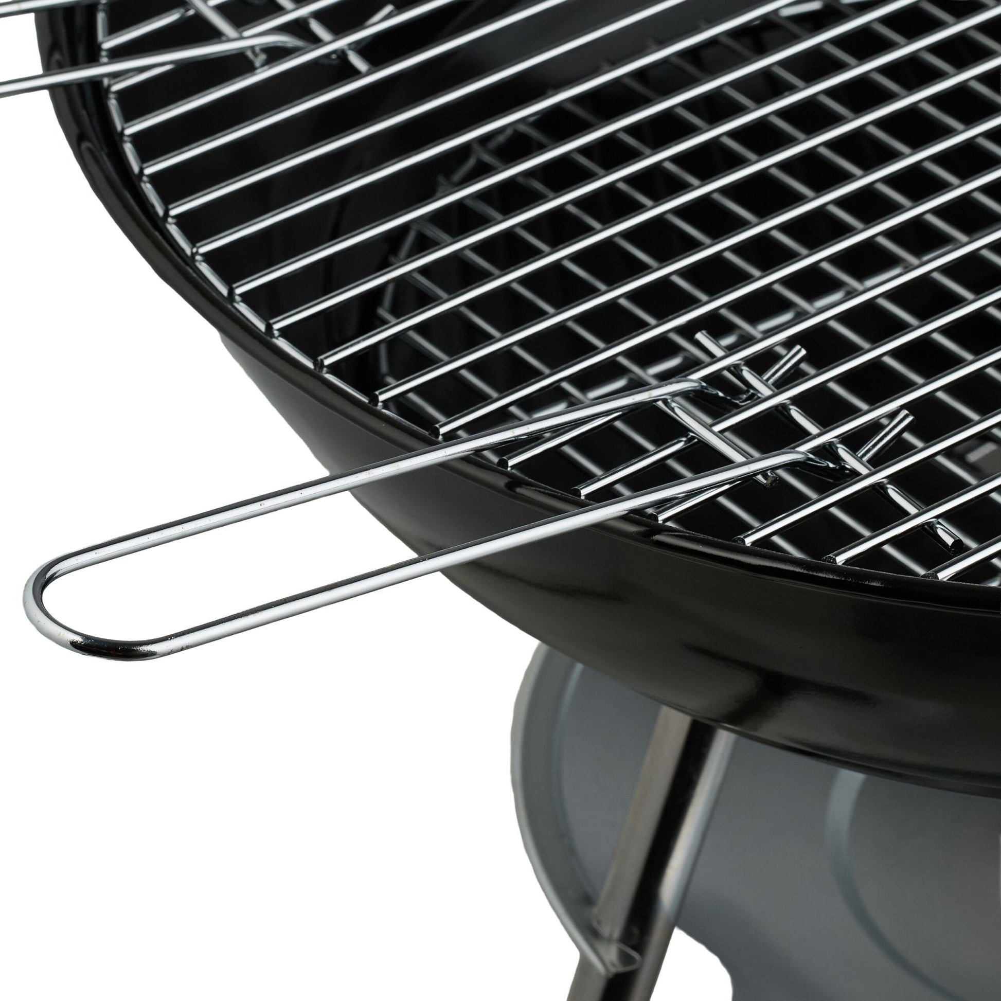 Fahrbarer Kugelgrill Schwarz-Silber von Relaxdays