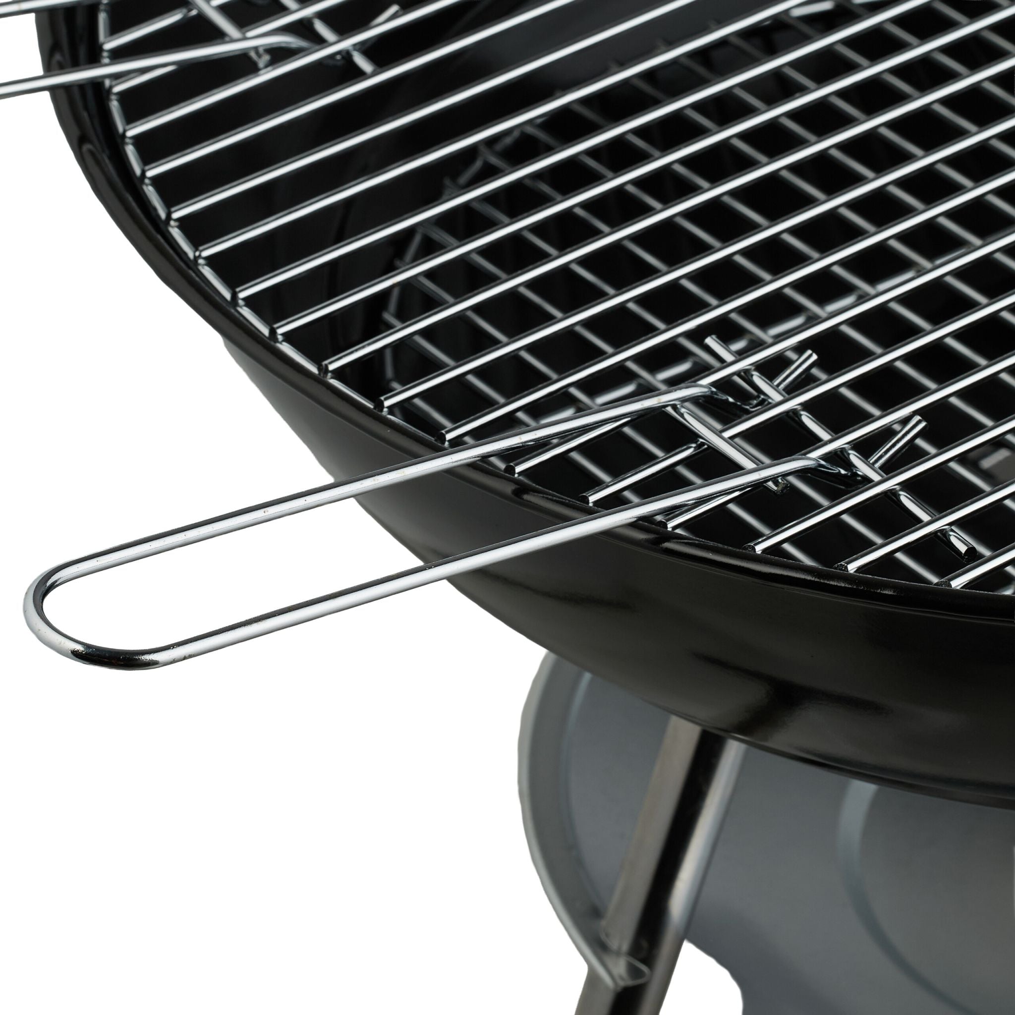 Fahrbarer Kugelgrill Schwarz-Silber von Relaxdays
