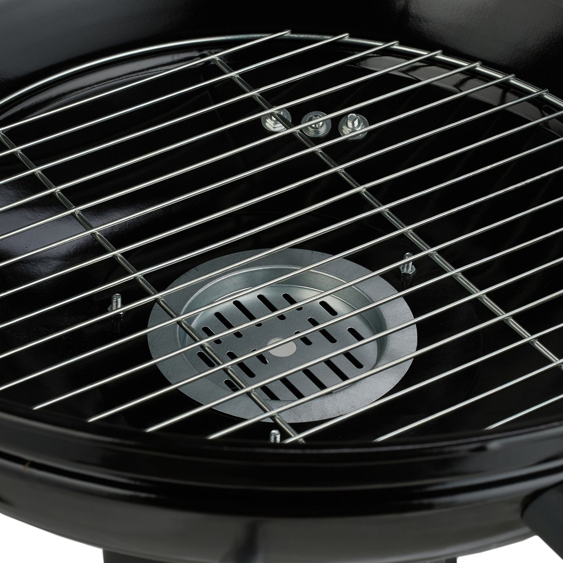 XXL Kugelgrill mit Rädern Schwarz-Silber von Relaxdays