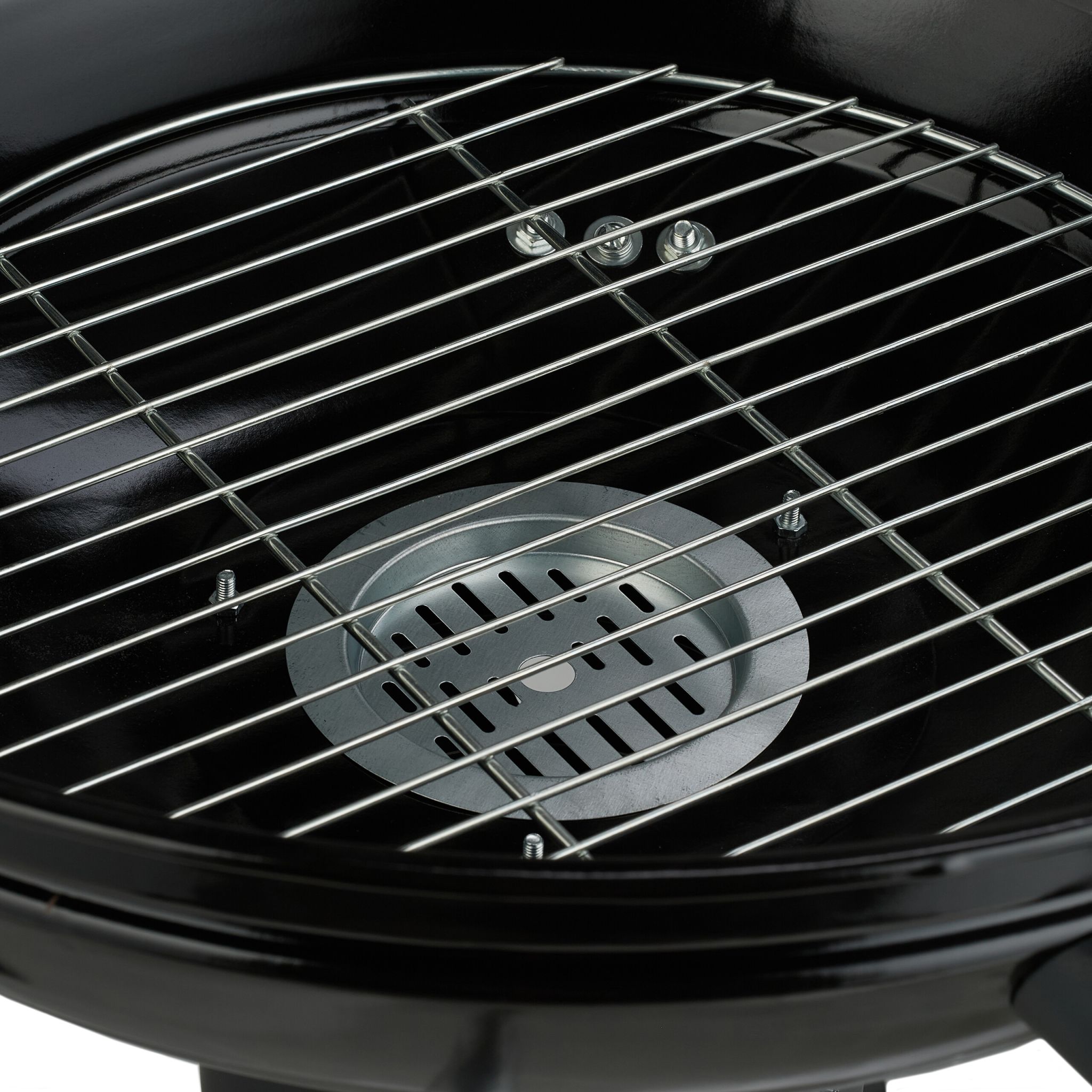 XXL Kugelgrill mit Rädern Schwarz-Silber von Relaxdays
