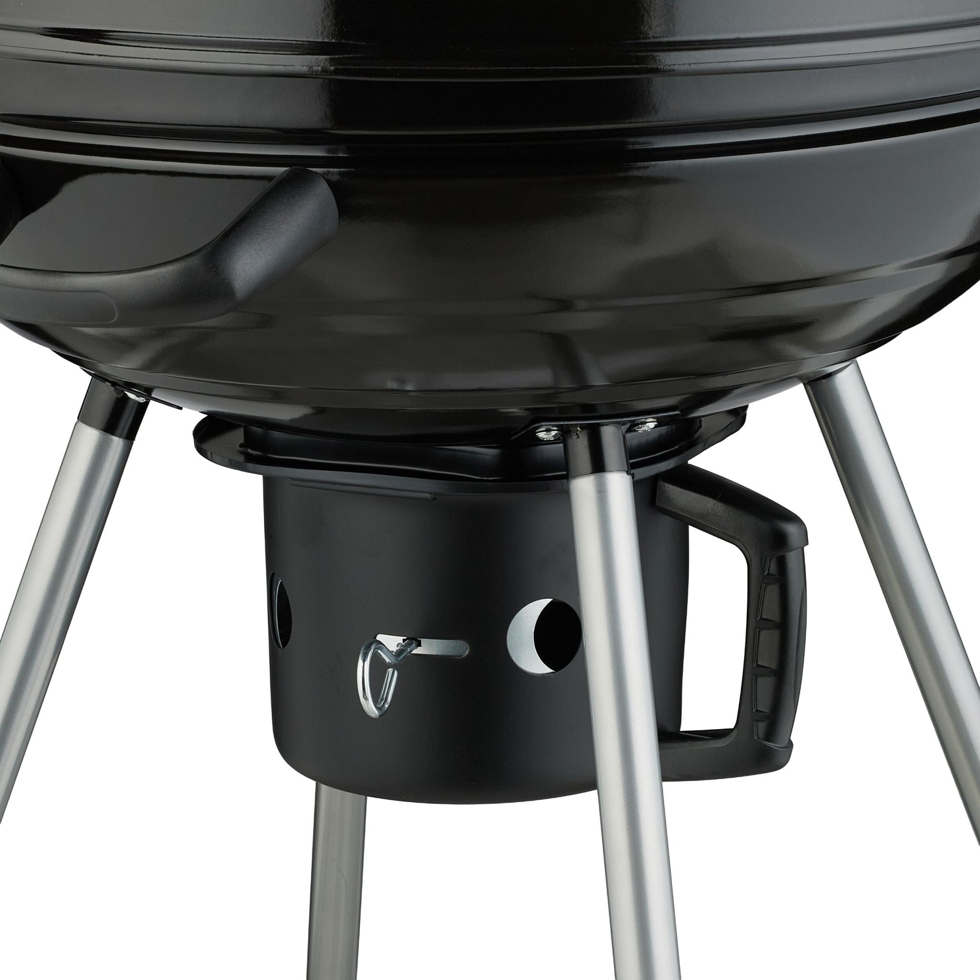 XXL Kugelgrill mit Rädern Schwarz-Silber von Relaxdays