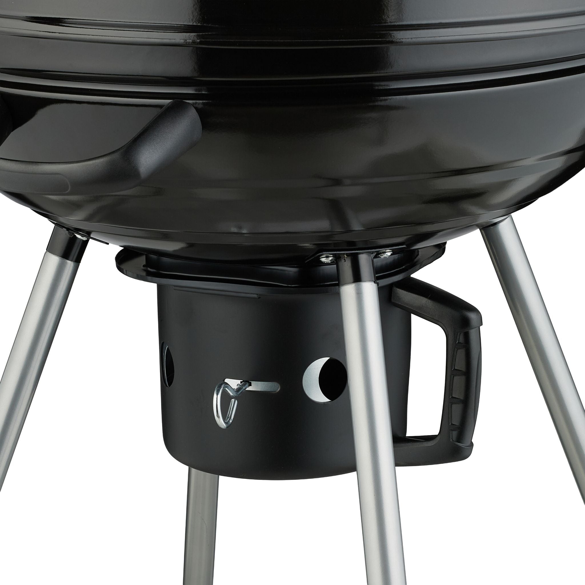 XXL Kugelgrill mit Rädern Schwarz-Silber von Relaxdays