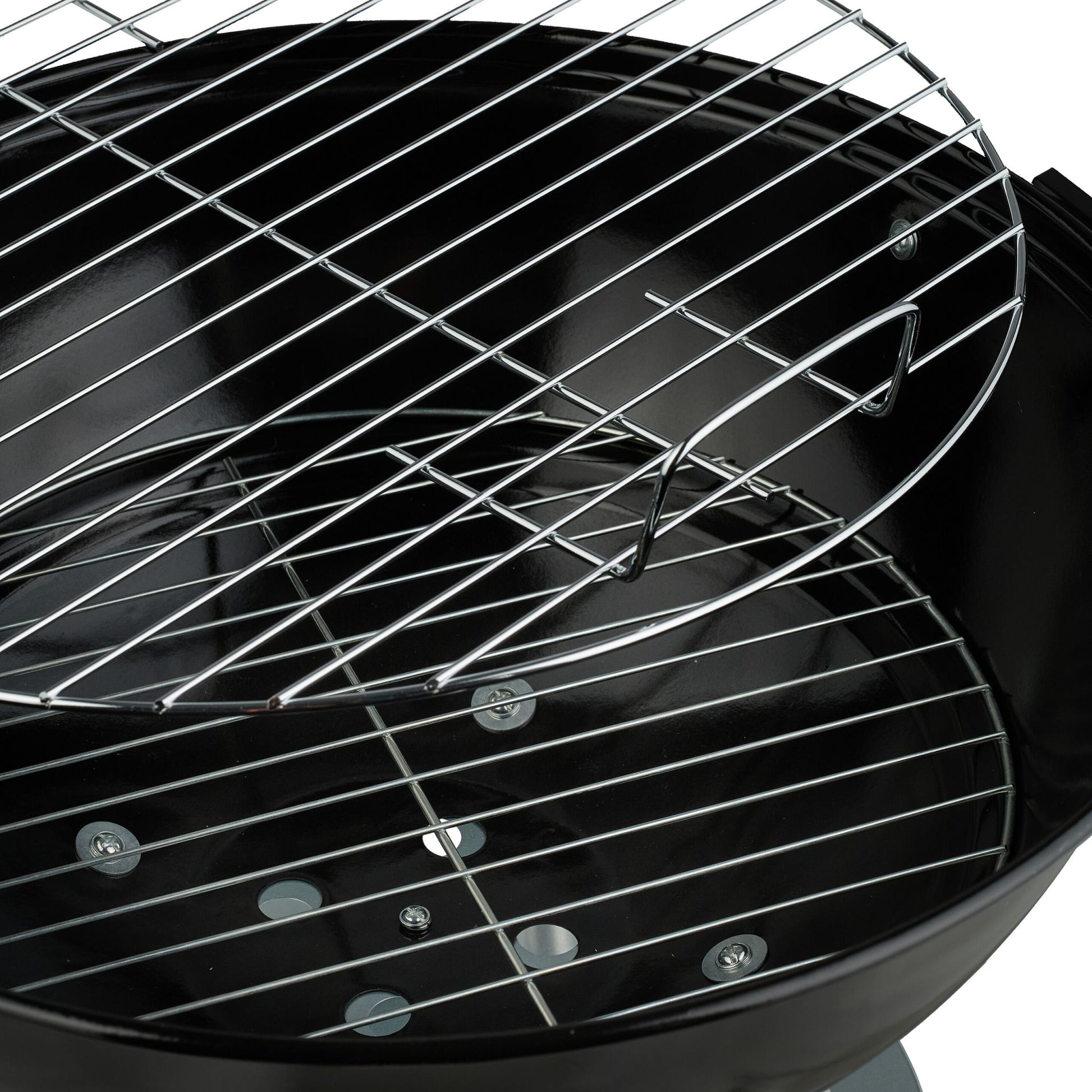 Grosser Kugelgrill mit Rädern Schwarz-Silber von Relaxdays
