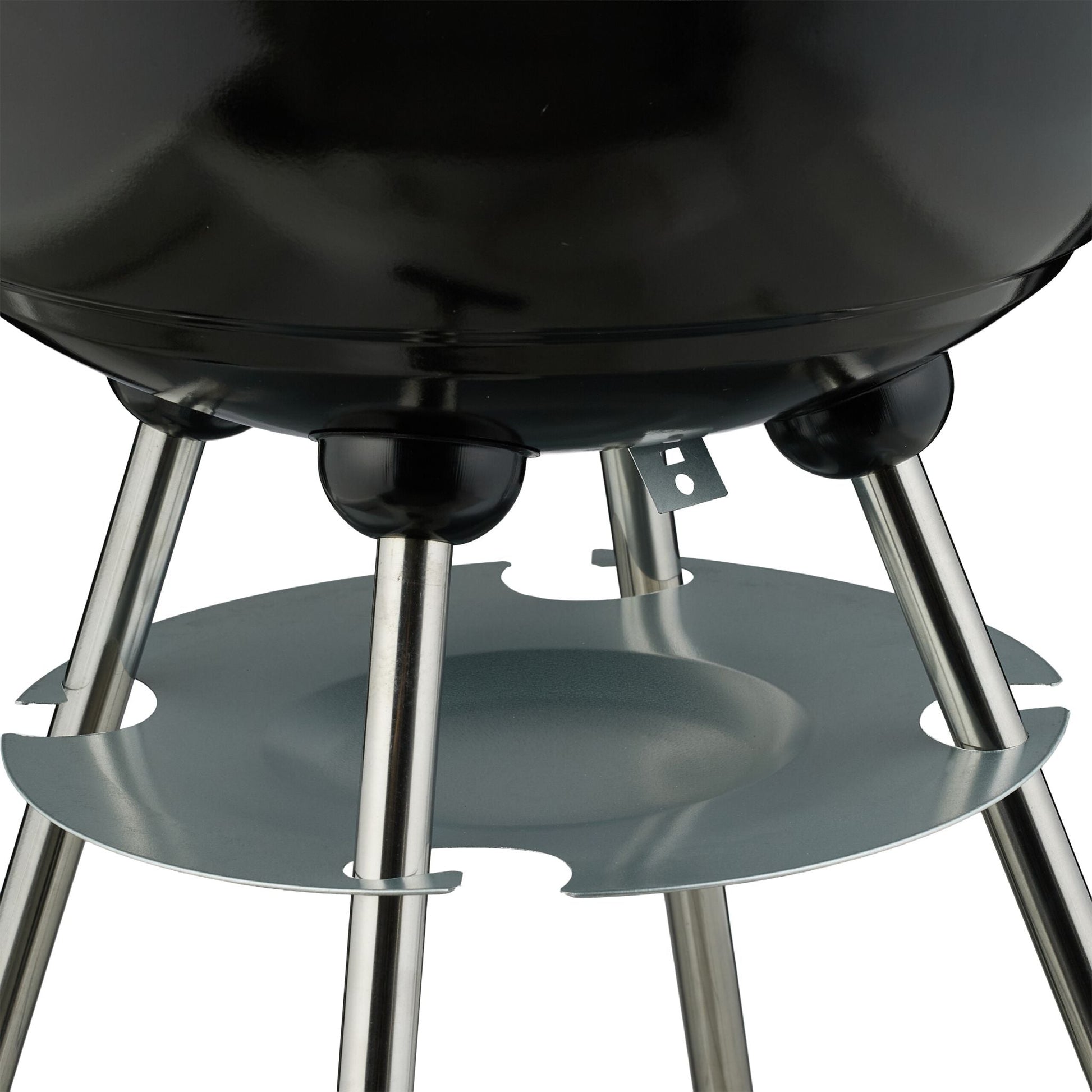 Grosser Kugelgrill mit Rädern Schwarz-Silber von Relaxdays