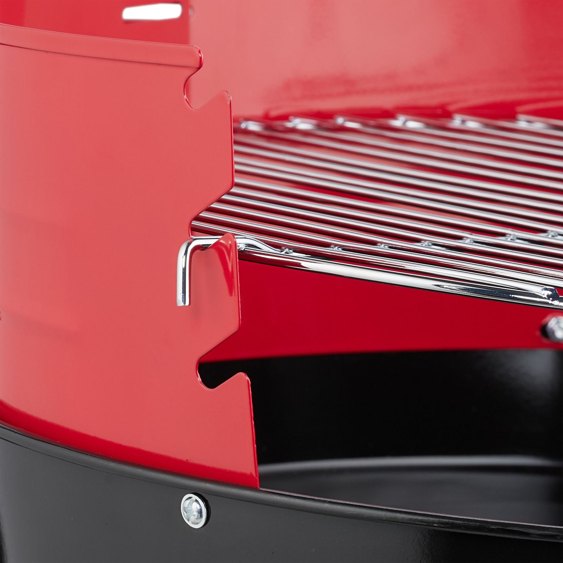 Holzkohlegrill 42cm mit Rollen Rot-Schwarz von Relaxdays