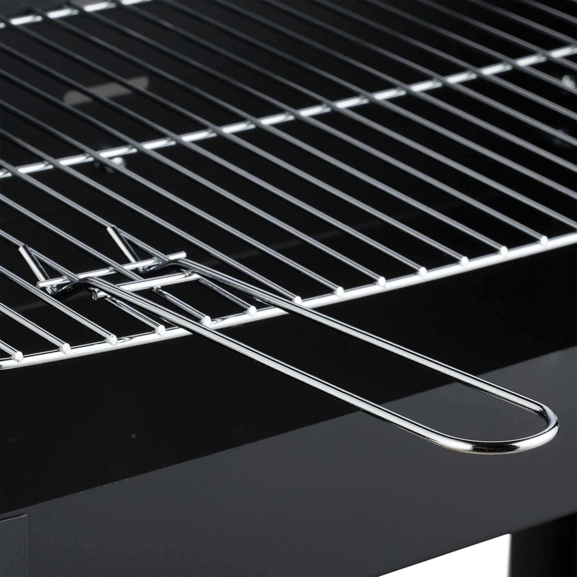 Grill mit Rädern und Ablagen Hellbraun-Schwarz-Silber von Relaxdays
