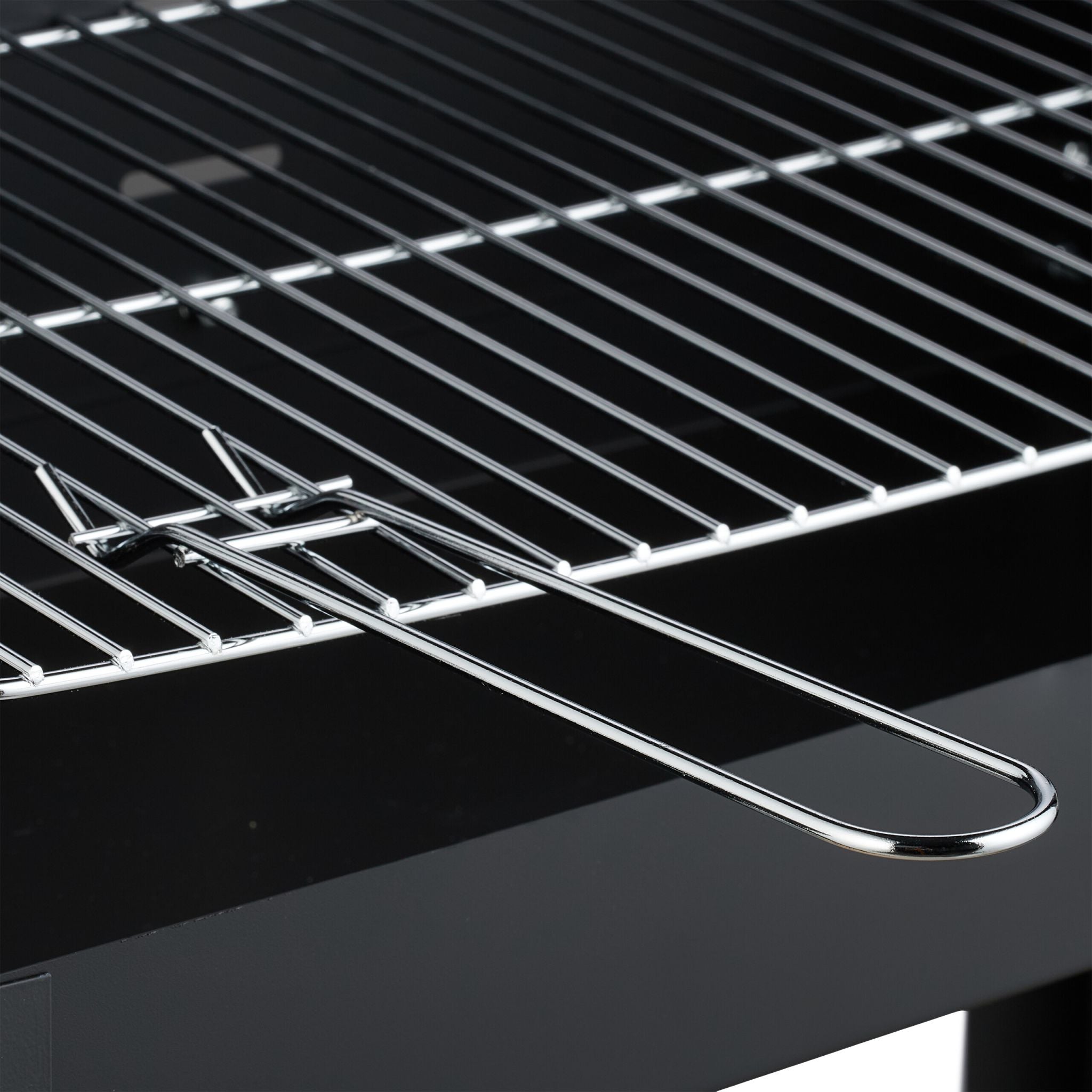 Grill mit Rädern und Ablagen Hellbraun-Schwarz-Silber von Relaxdays