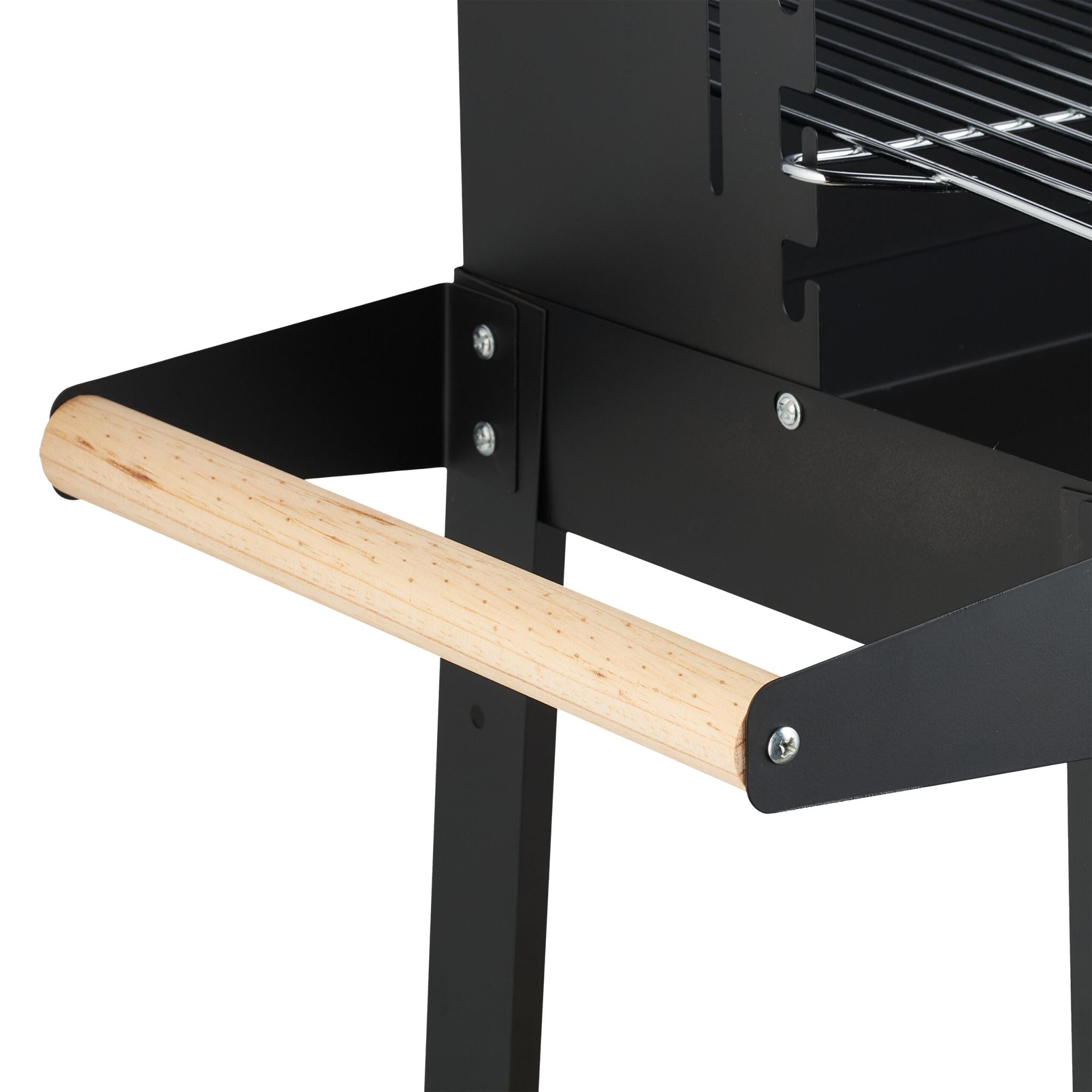 Grill mit Rädern und Ablagen Hellbraun-Schwarz-Silber von Relaxdays