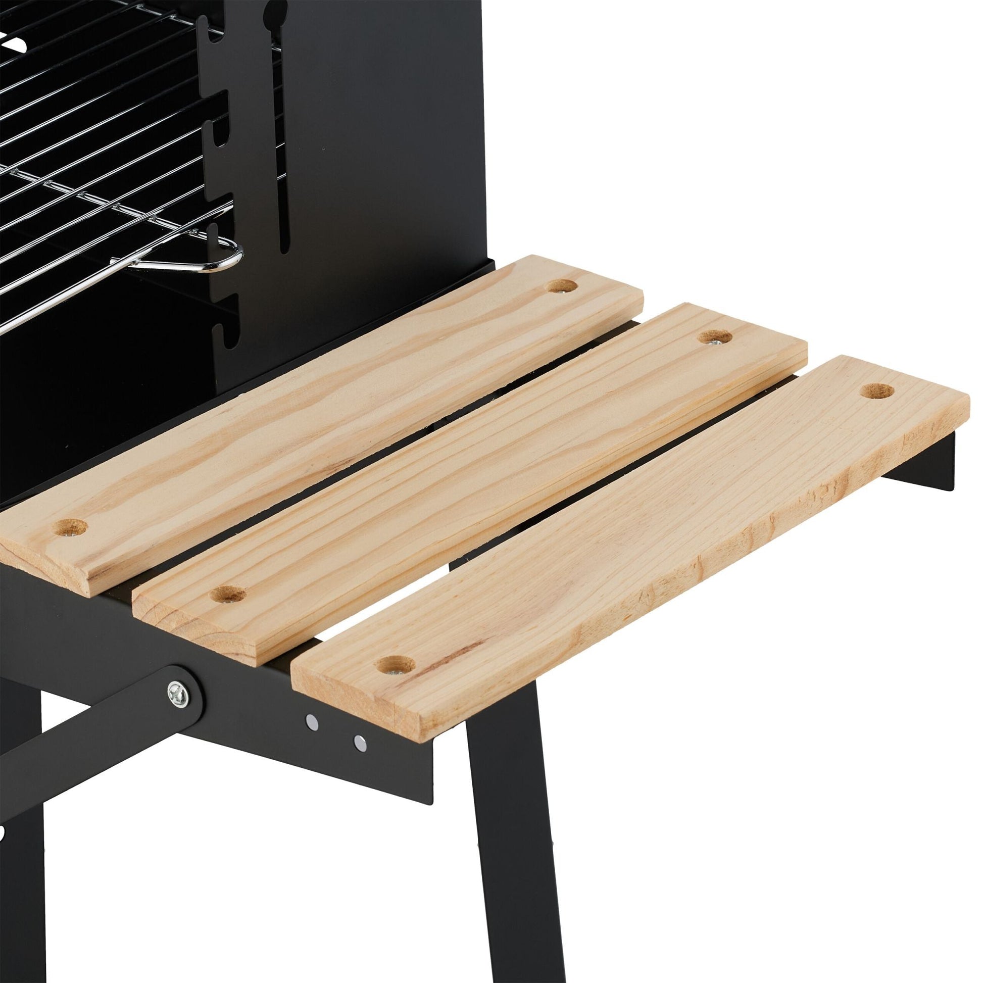 Grill mit Rädern und Ablagen Hellbraun-Schwarz-Silber von Relaxdays