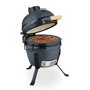 Kamado Grill Keramik Schwarz-Grau von Relaxdays