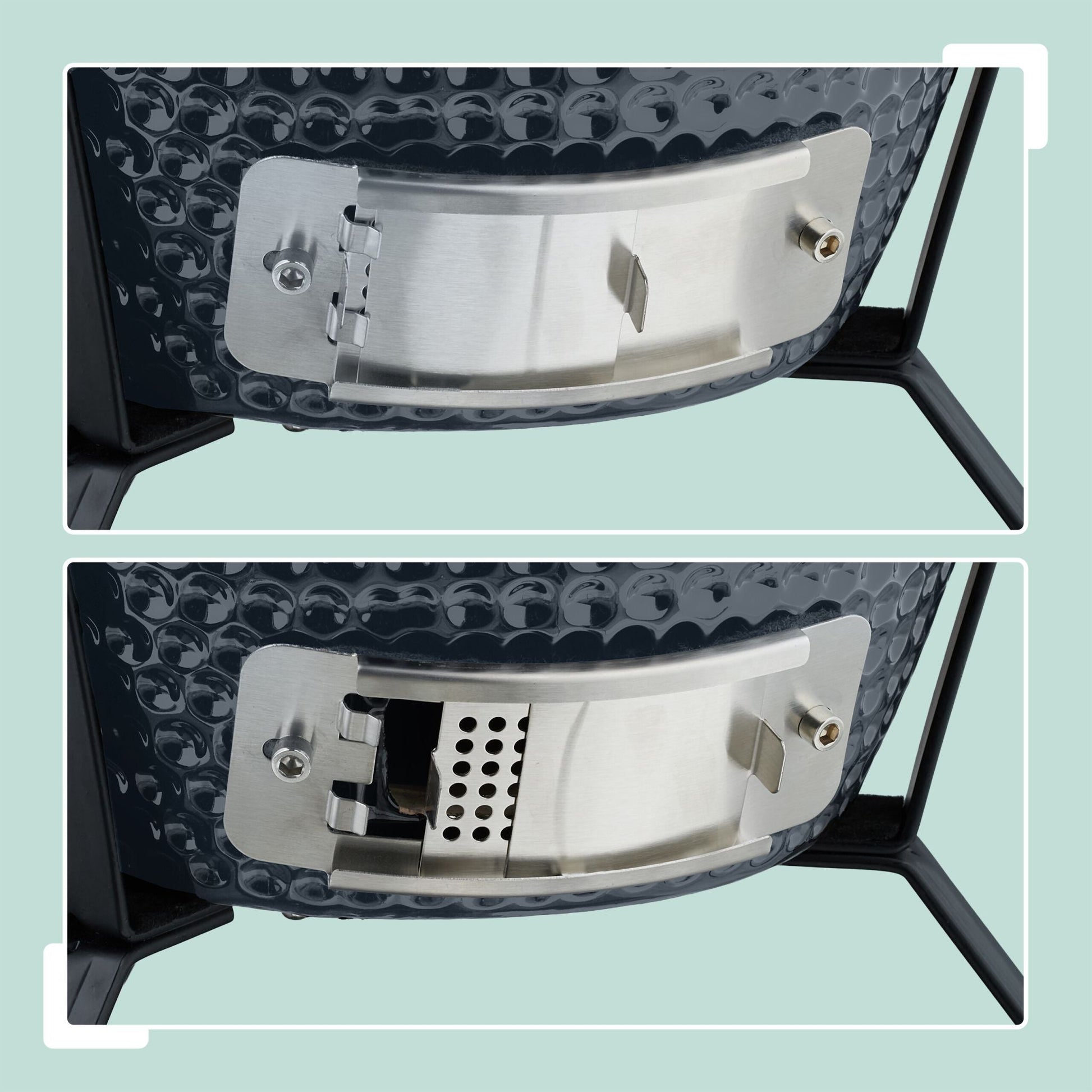 Kamado Grill Keramik Schwarz-Grau von Relaxdays