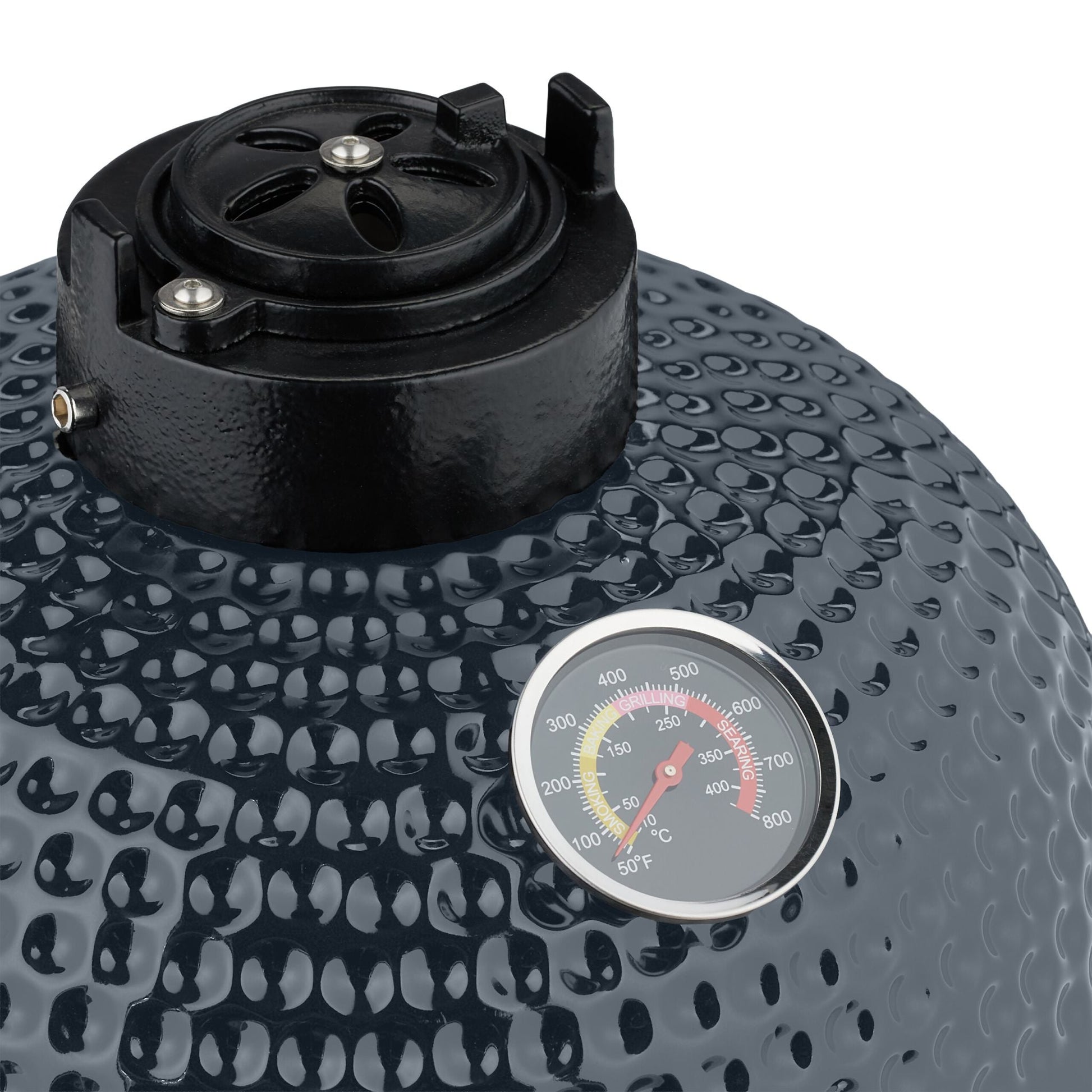 Kamado Grill Keramik Schwarz-Grau von Relaxdays