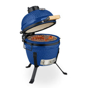 Kamado Grill Keramik Blau-Schwarz von Relaxdays