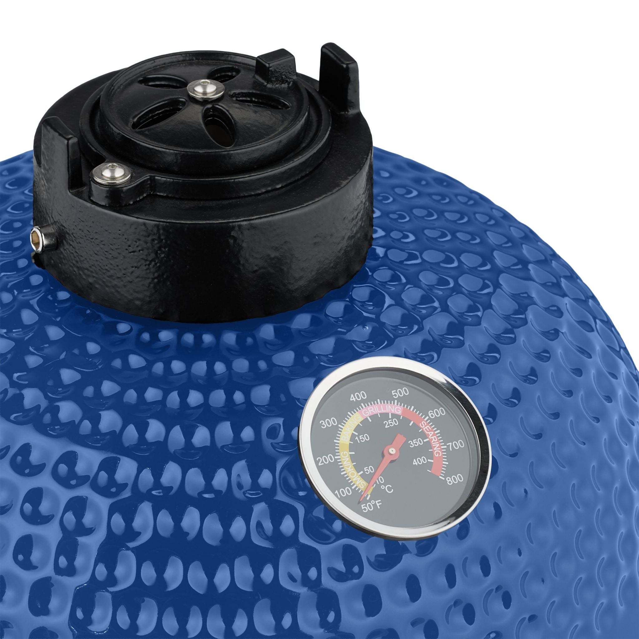 Kamado Grill Keramik Blau-Schwarz von Relaxdays
