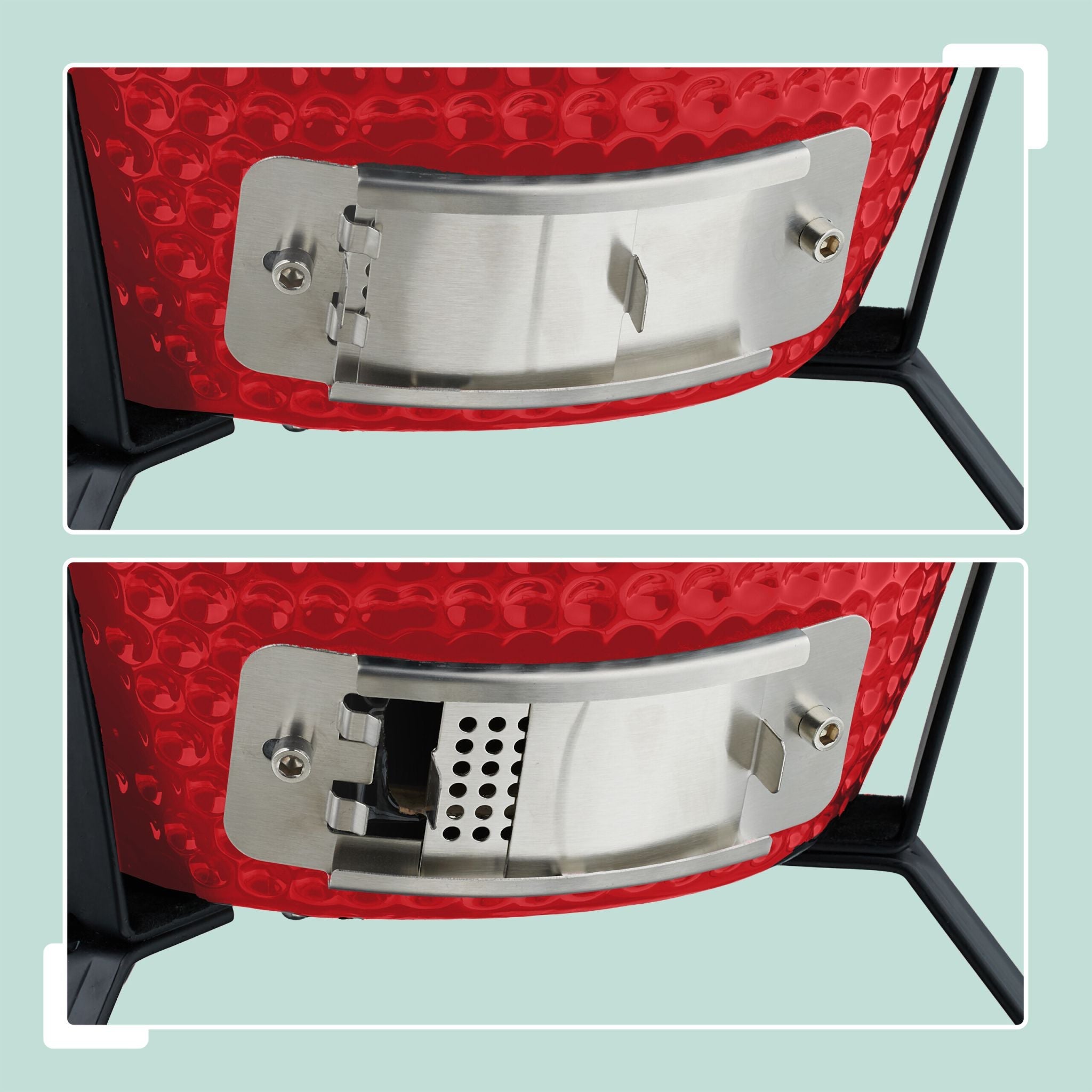 Kamado Grill Keramik Rot-Schwarz von Relaxdays
