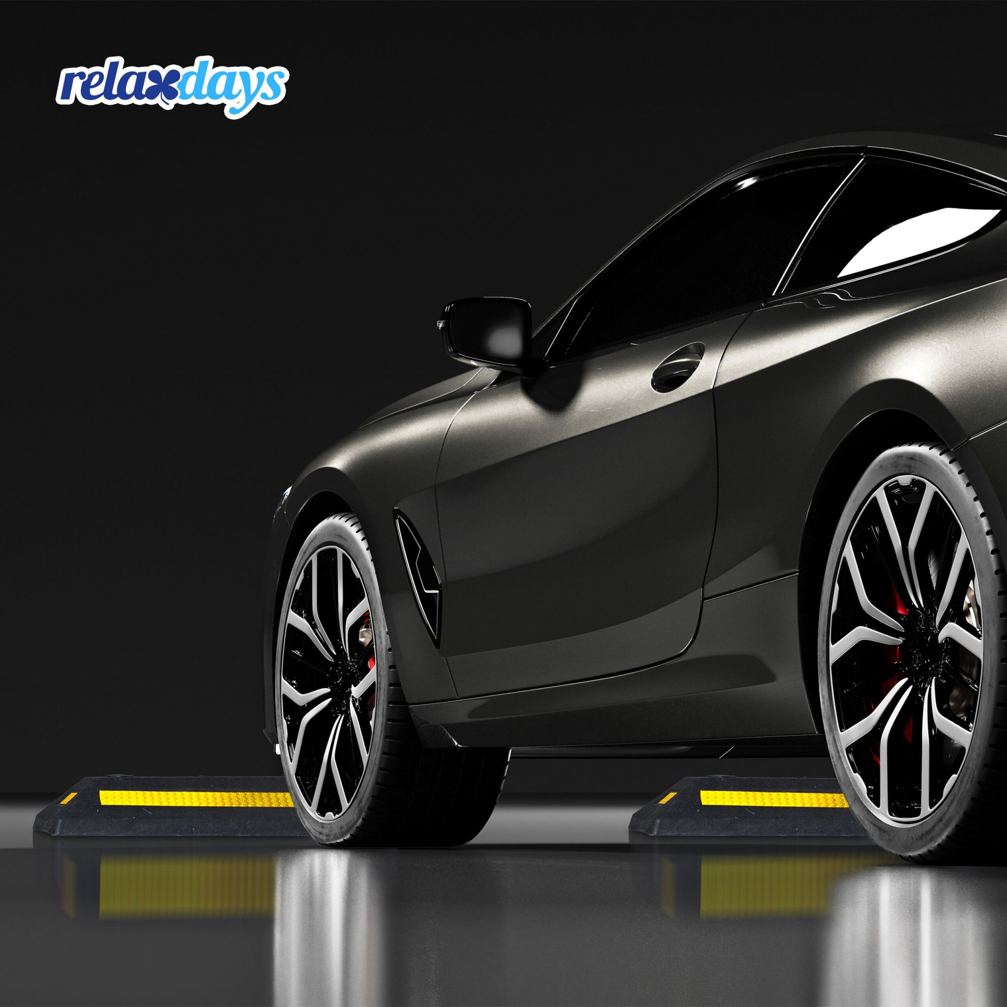 Radstopper 2er-Set Gelb-Schwarz von Relaxdays