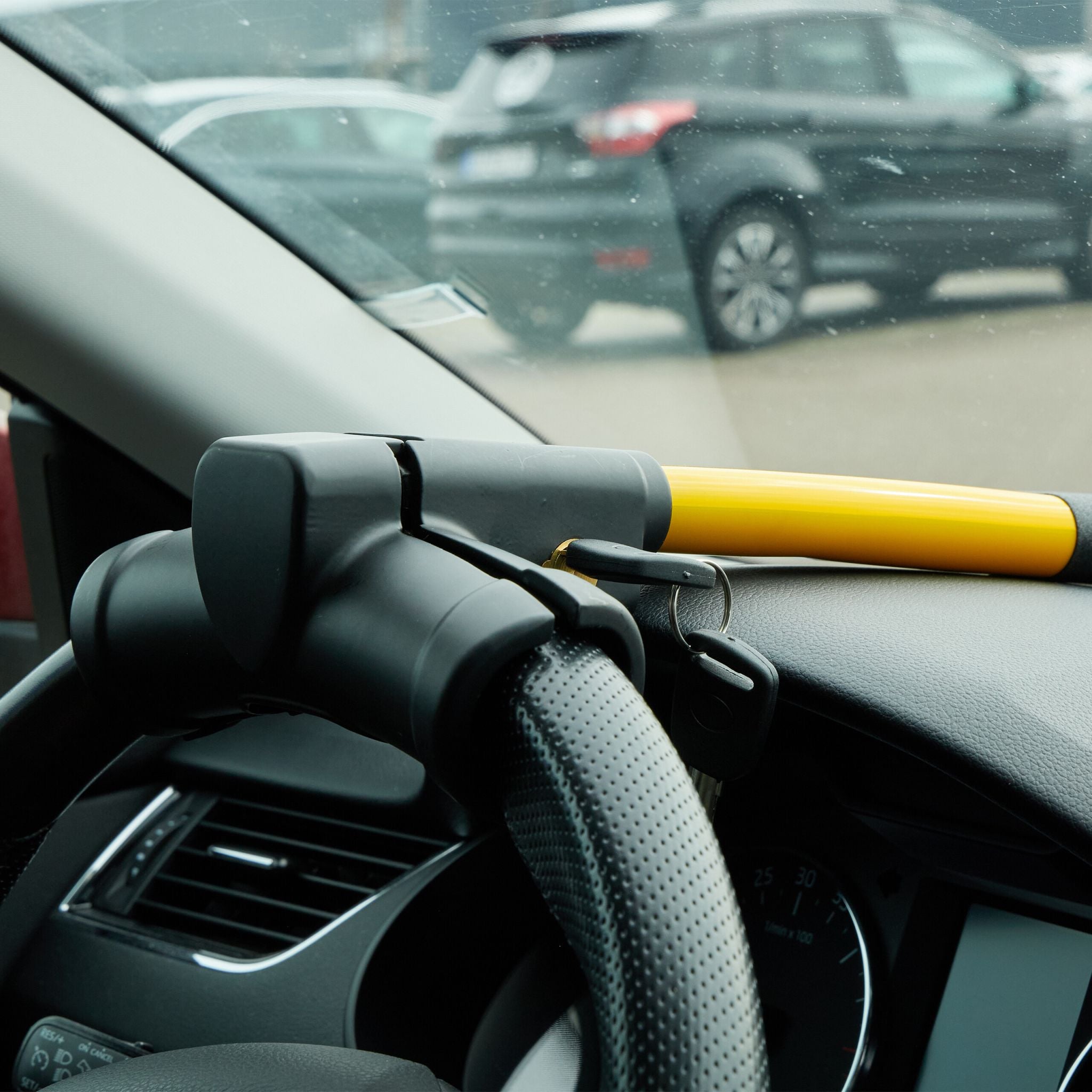 Lenkradkralle für das Auto Gelb-Schwarz von Relaxdays