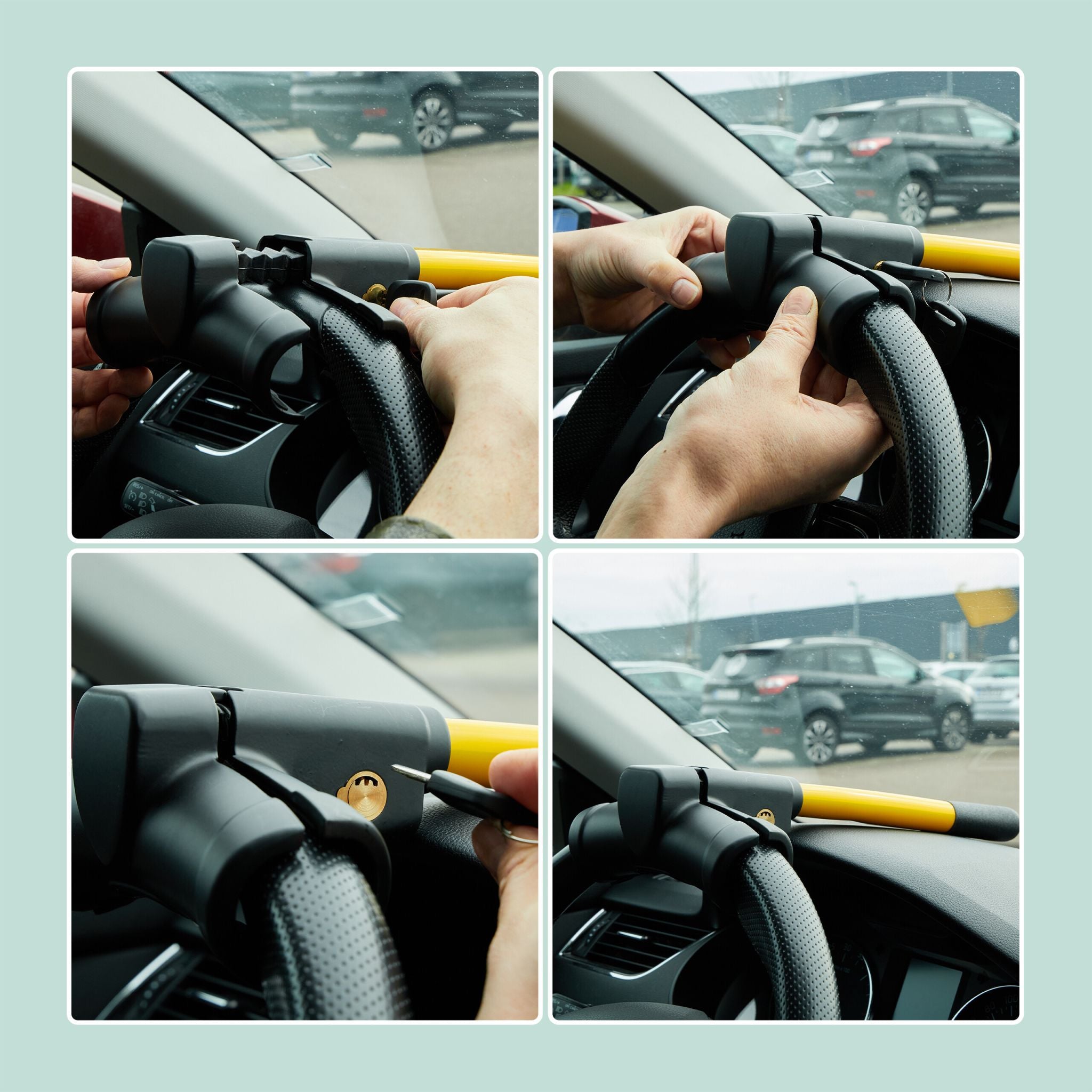 Lenkradkralle für das Auto Gelb-Schwarz von Relaxdays