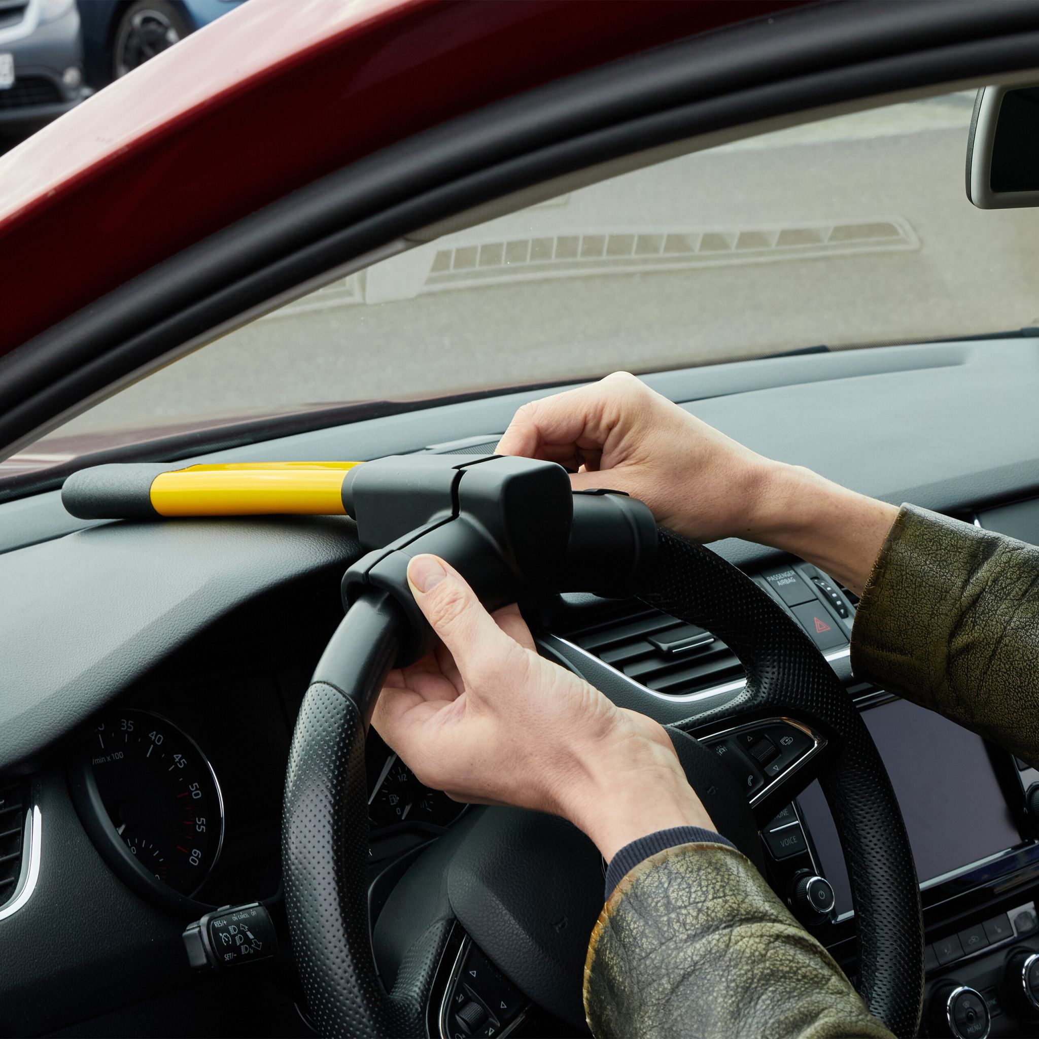 Lenkradkralle für das Auto Gelb-Schwarz von Relaxdays