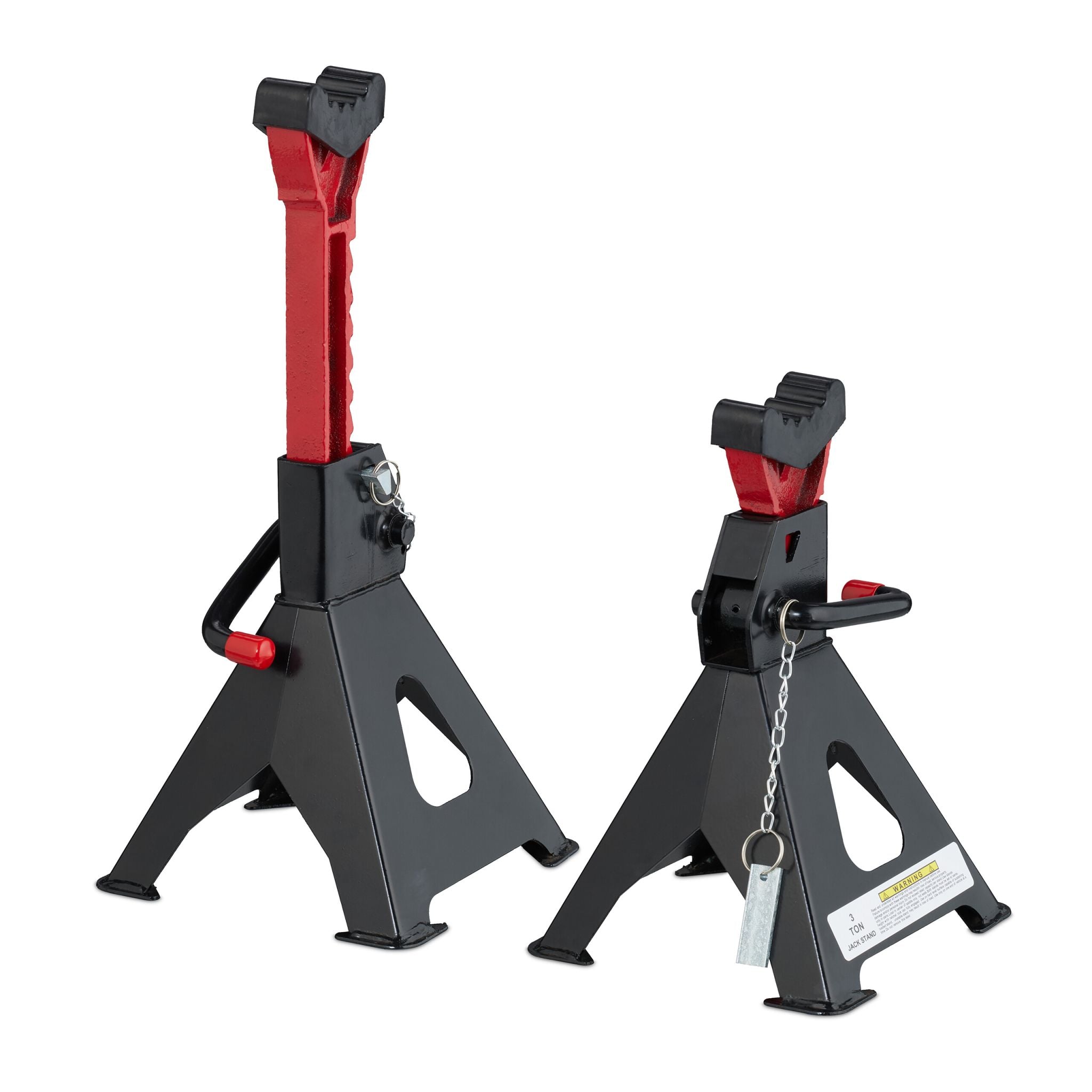Unterstellbock 2er-Set 3 Tonnen Rot-Schwarz von Relaxdays