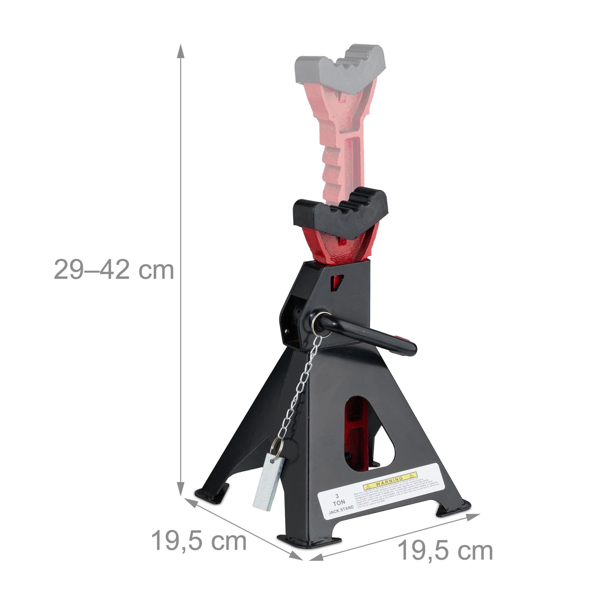 Unterstellbock 2er-Set 3 Tonnen Rot-Schwarz von Relaxdays