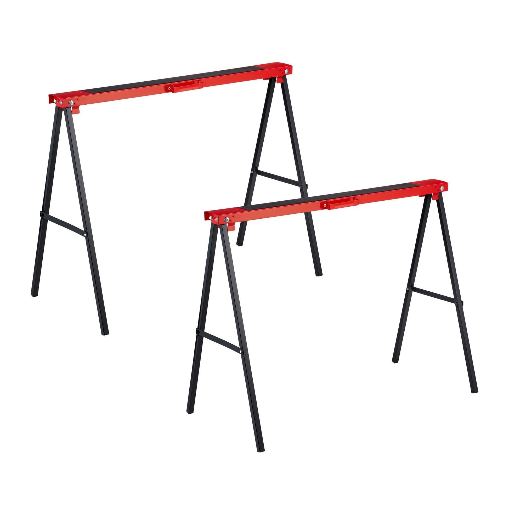 Klappbarer Arbeitsbock 100 kg 2er-Set Rot-Schwarz von Relaxdays