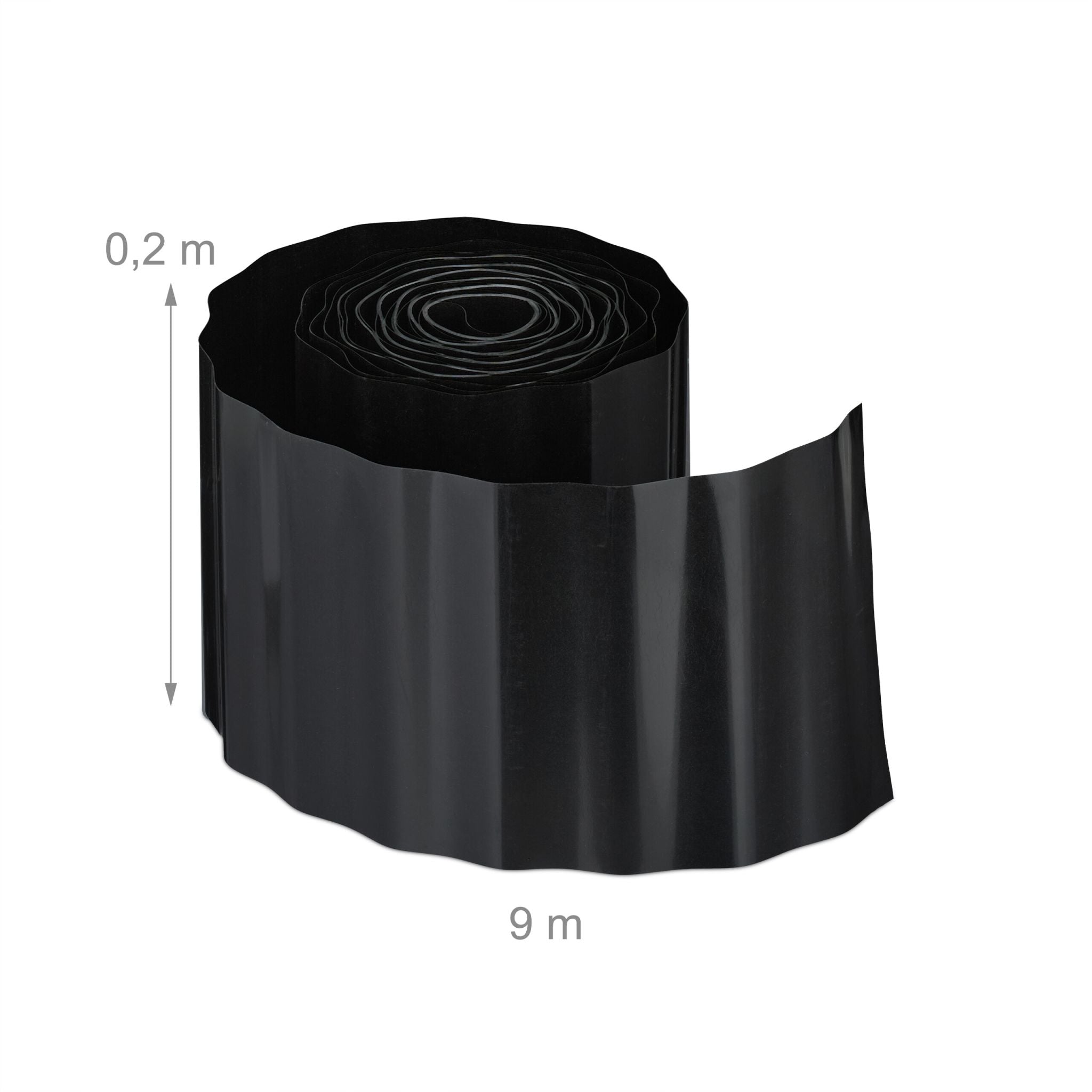 Rasenkante Kunststoff 9m Schwarz von Relaxdays