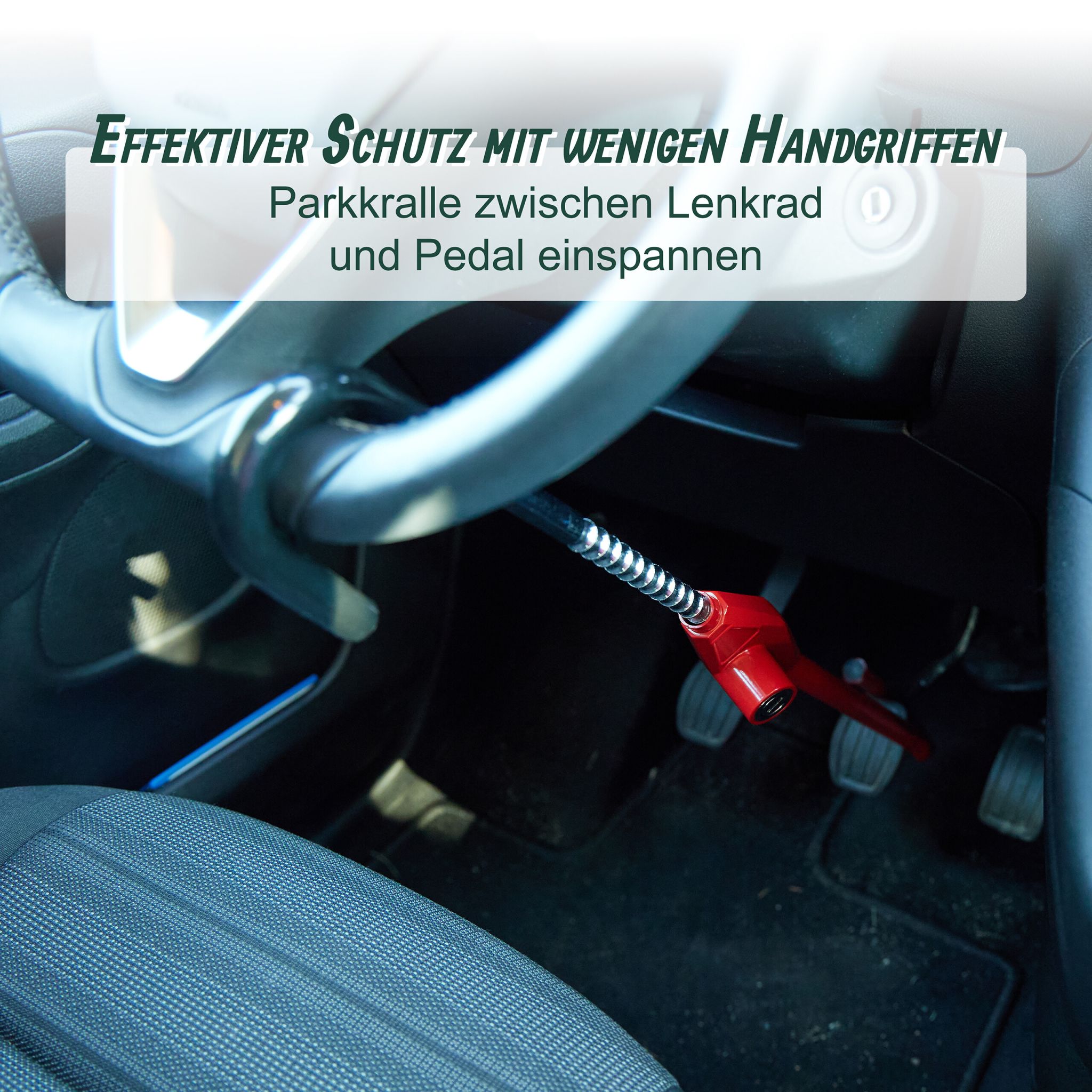 Universal Lenkradschloss für Autos Rot-Schwarz-Silber von Relaxdays