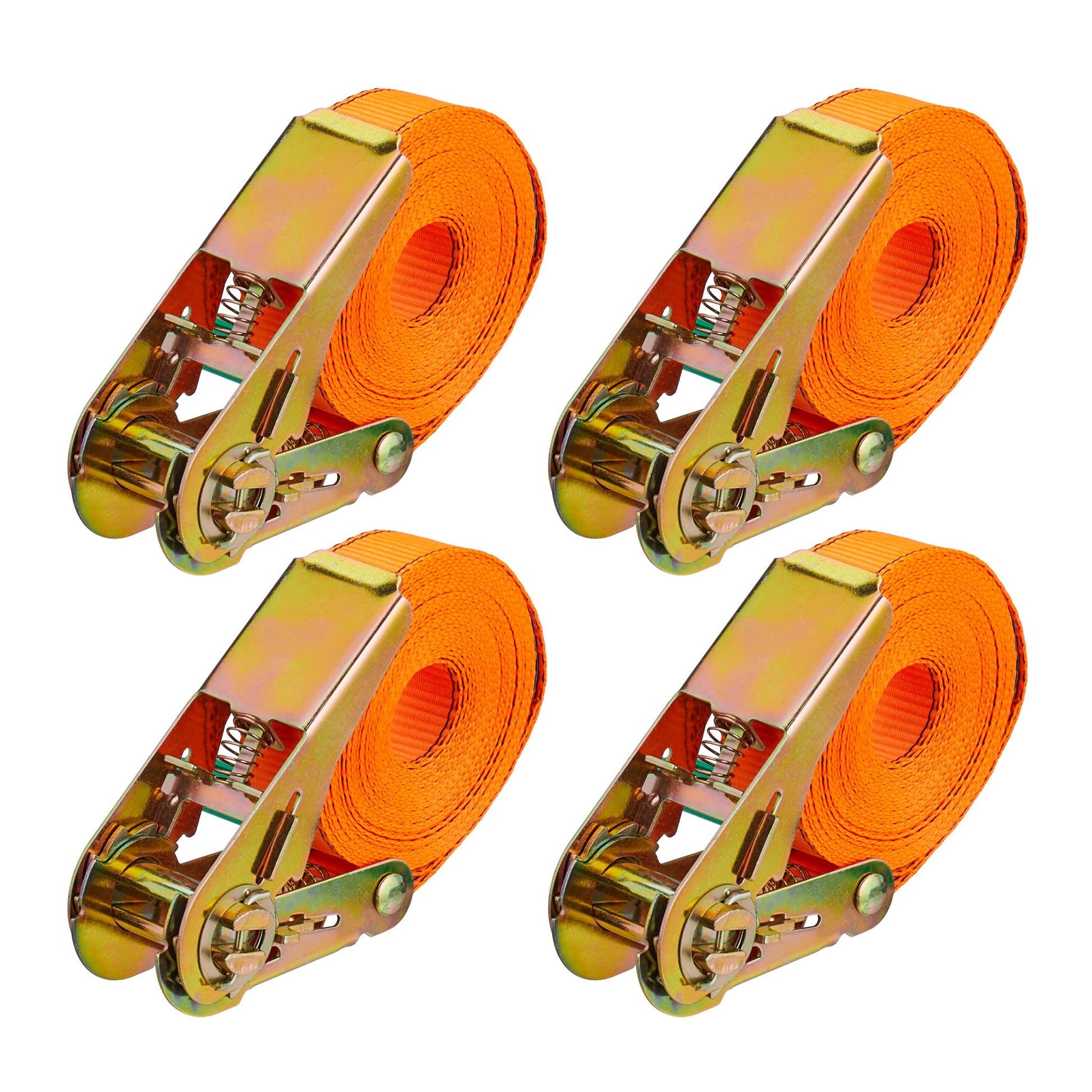 Spanngurte mit Ratsche 4er-Set Gold-Orange von Relaxdays