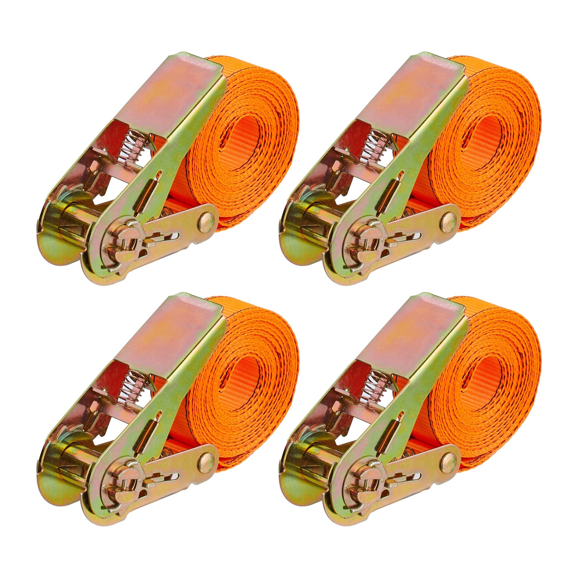 Spanngurte mit Ratsche 4er-Set Gold-Orange von Relaxdays